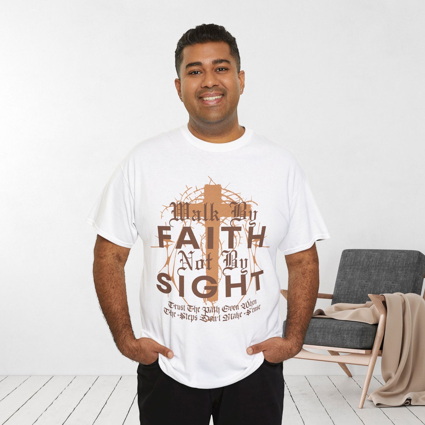Walk by Faith Not by Sight Heavy Cotton Tee