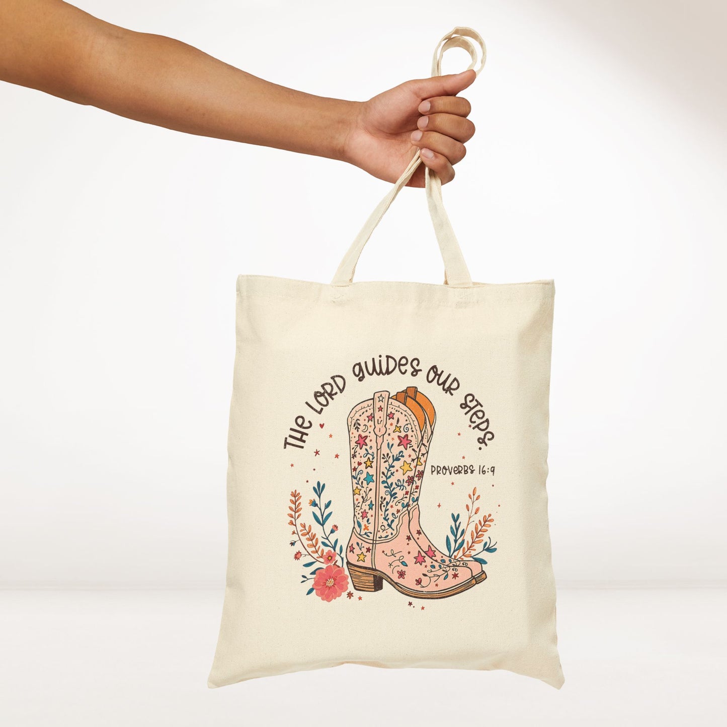 The Lord Guides Our Steps Canvas Tote Bag
