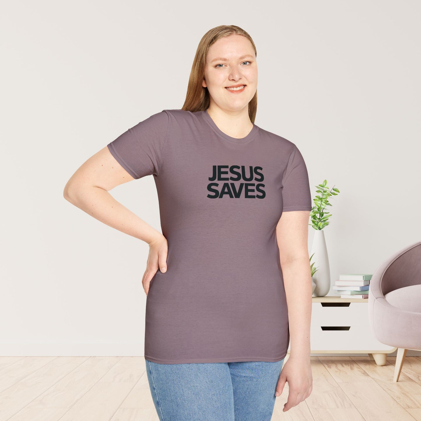 Unisex Jesus Saves Softstyle T-shirt - Acts 4:12 Bible Verse Christian Shirt