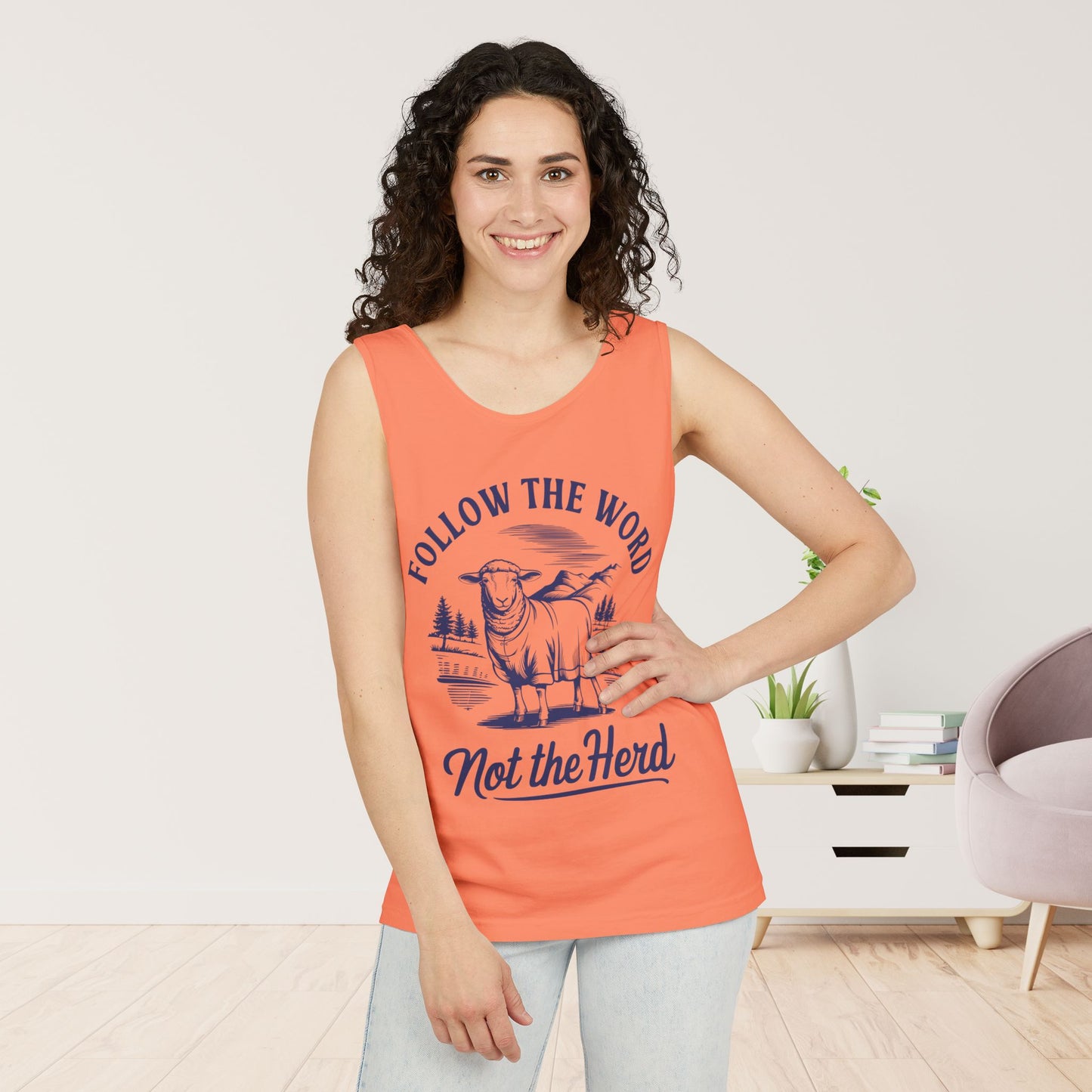 Follow the Word Not the Herd Comfort Colors Garment-Dyed Tank Top