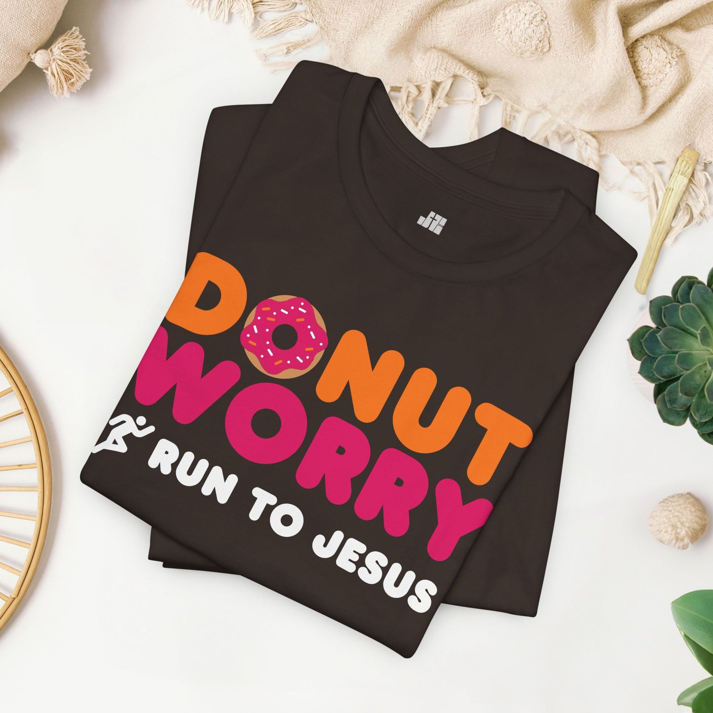 Donut Worry Run to Jesus Soft Cotton Tee