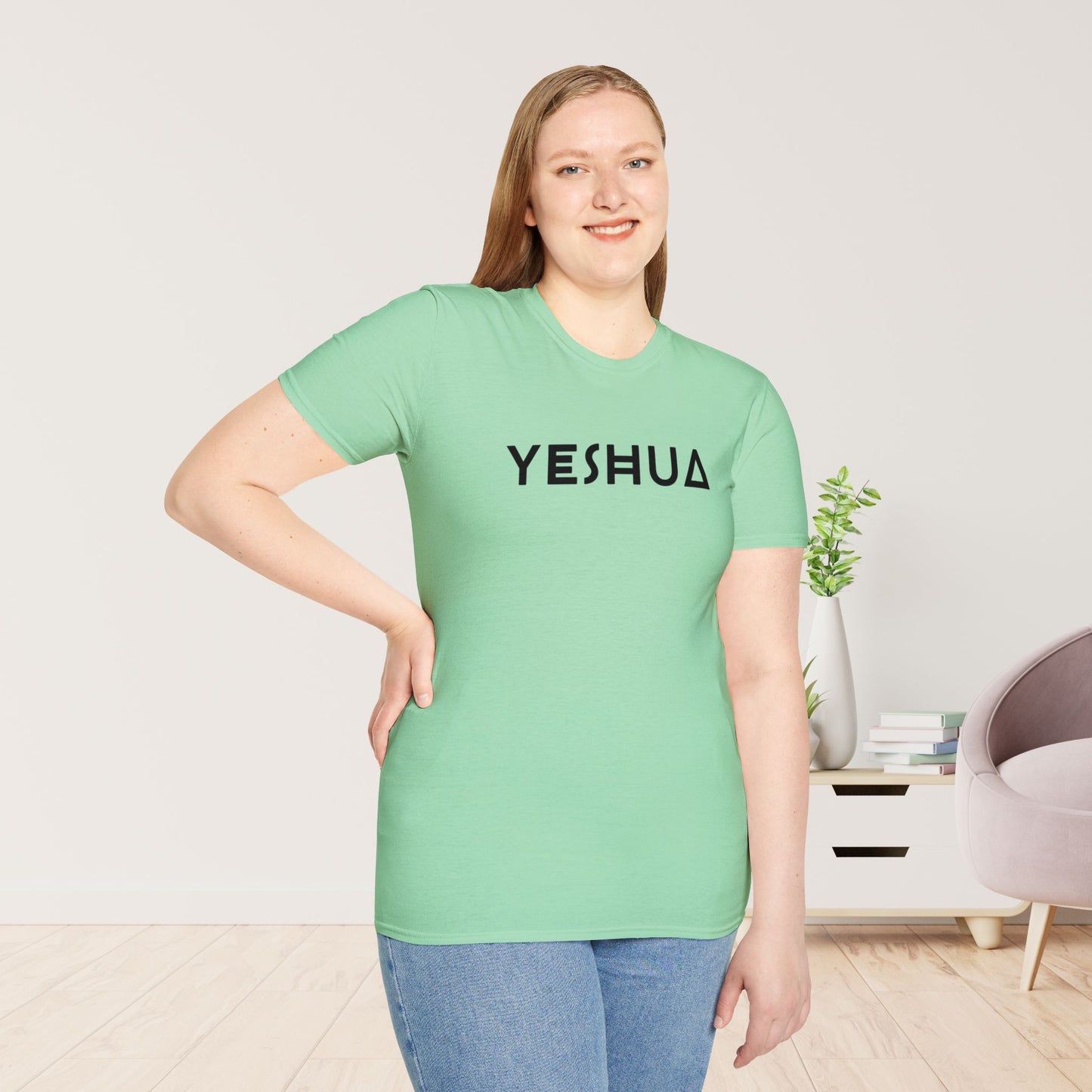 Unisex YESHUA Softstyle T-shirt - Minimalist Christian Shirt