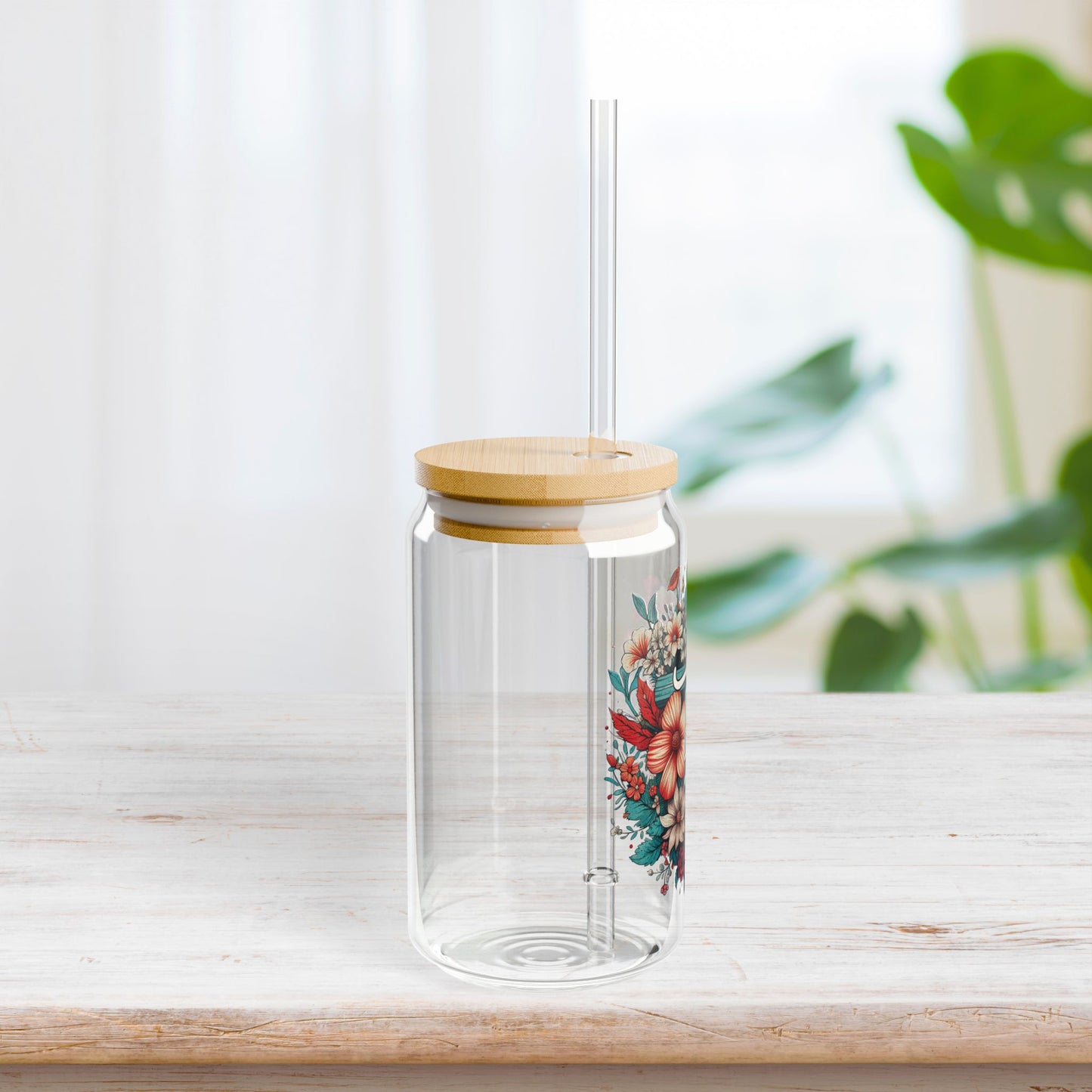 Faith Sipper Glass with Bamboo Lid & Straw - 16 oz