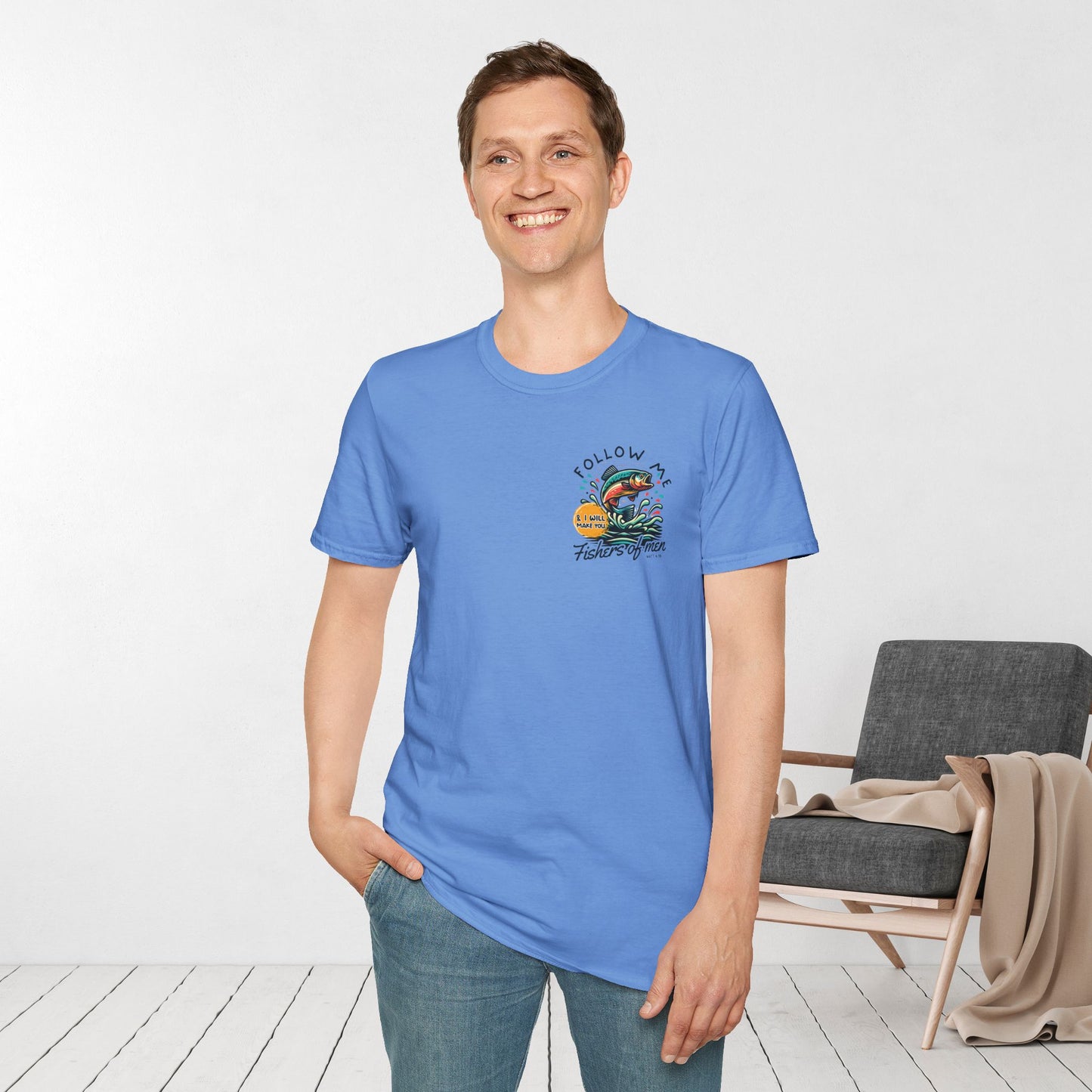 Follow Me Matthew 4:19 Men's Softstyle T-shirt