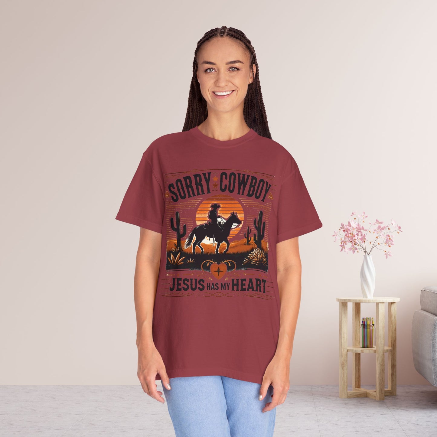 Sorry Cowboy Jesus Has My Heart Comfort Colors Shirt