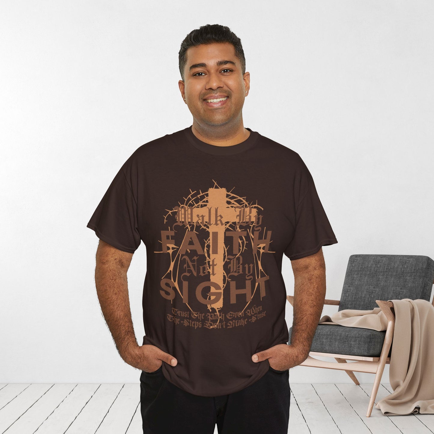 Walk by Faith Not by Sight Heavy Cotton Tee