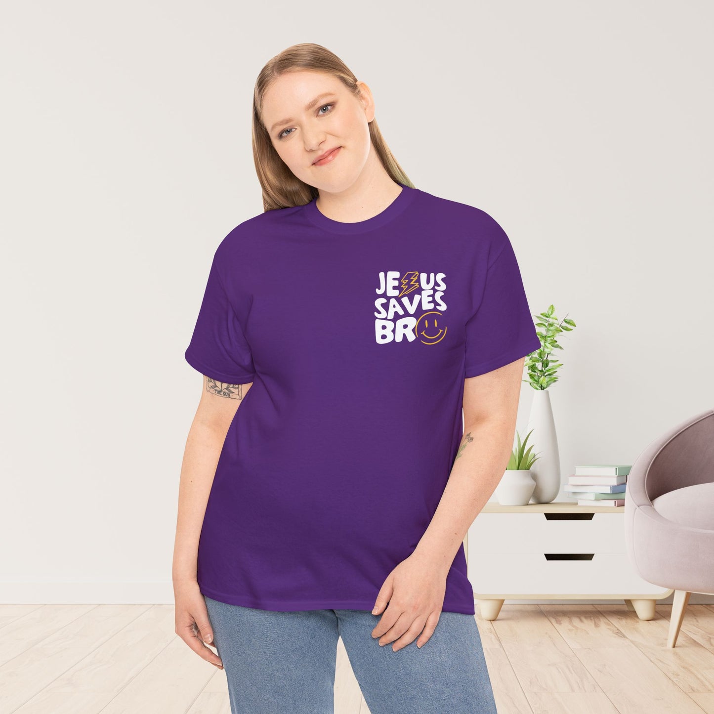 Jesus Saves Bro Heavy Cotton Tee