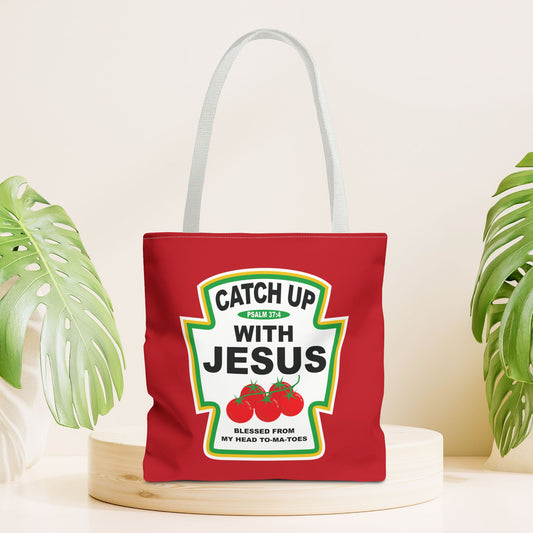 Catch Up with Jesus Tote Bag - 16"