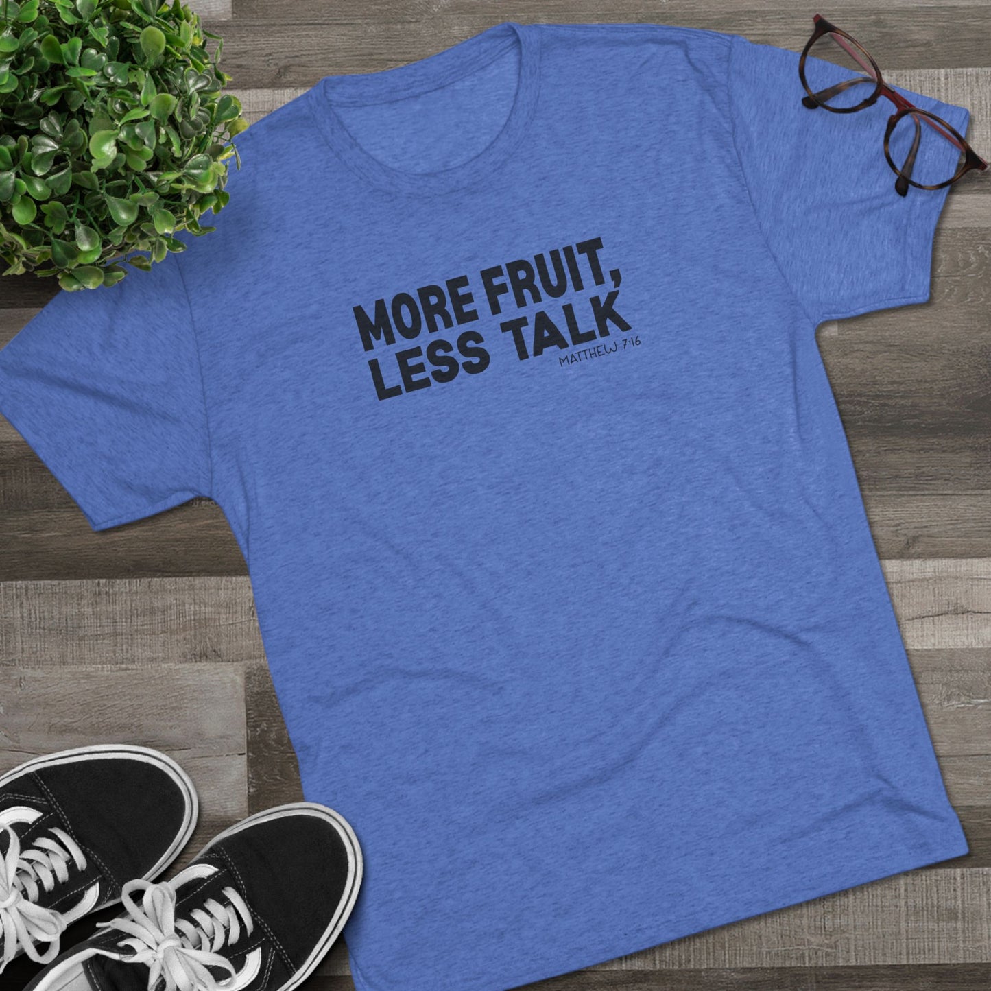 More Fruit, Less Talk Unisex Tri-Blend Crew Tee