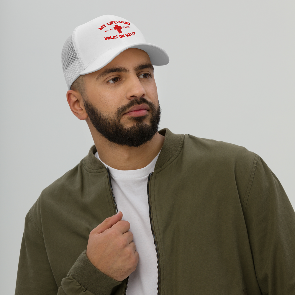 My Lifeguard Walks on Water Snapback Trucker Cap