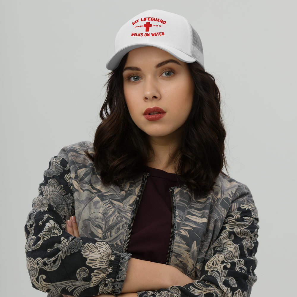 My Lifeguard Walks on Water Snapback Trucker Cap