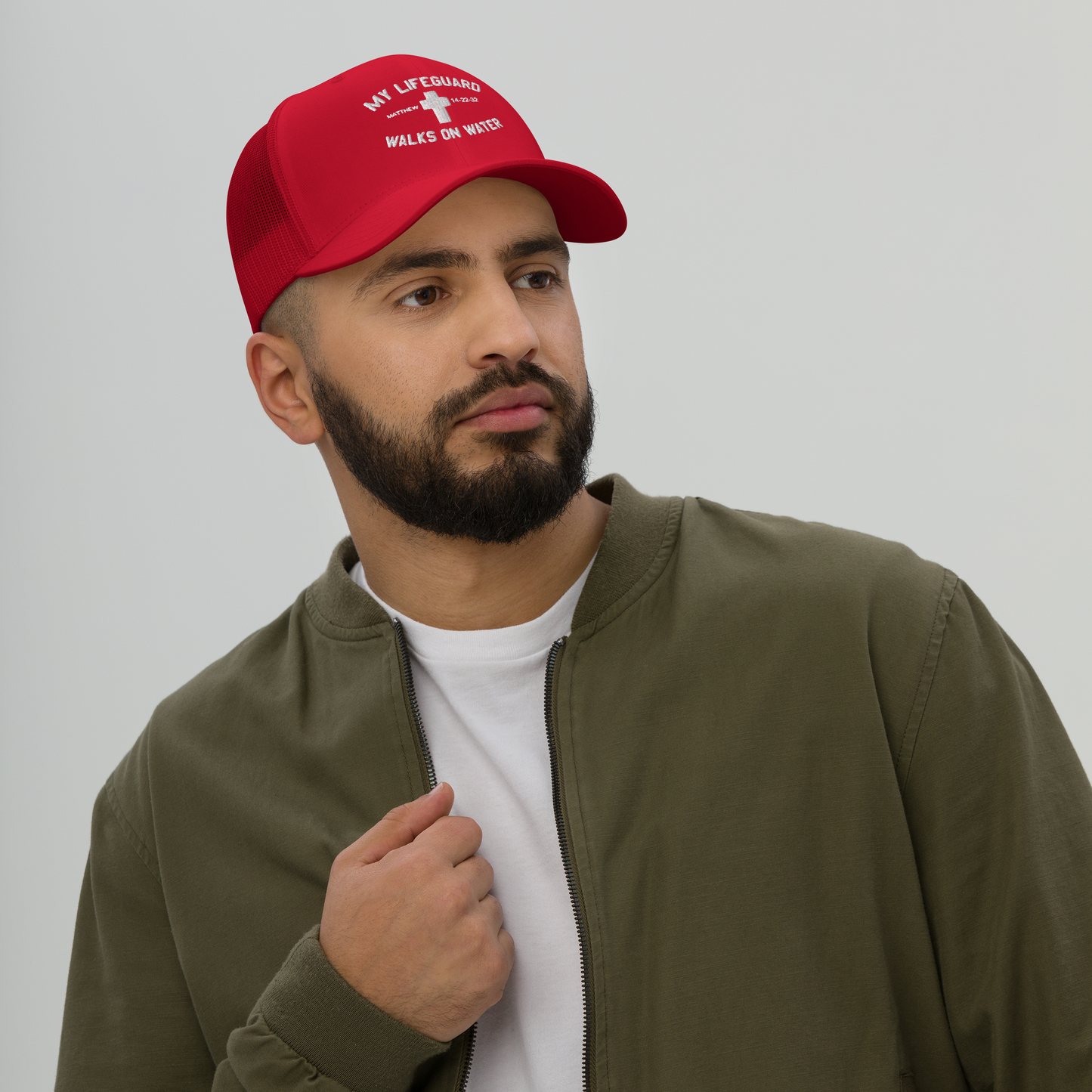My Lifeguard Walks on Water Snapback Trucker Cap