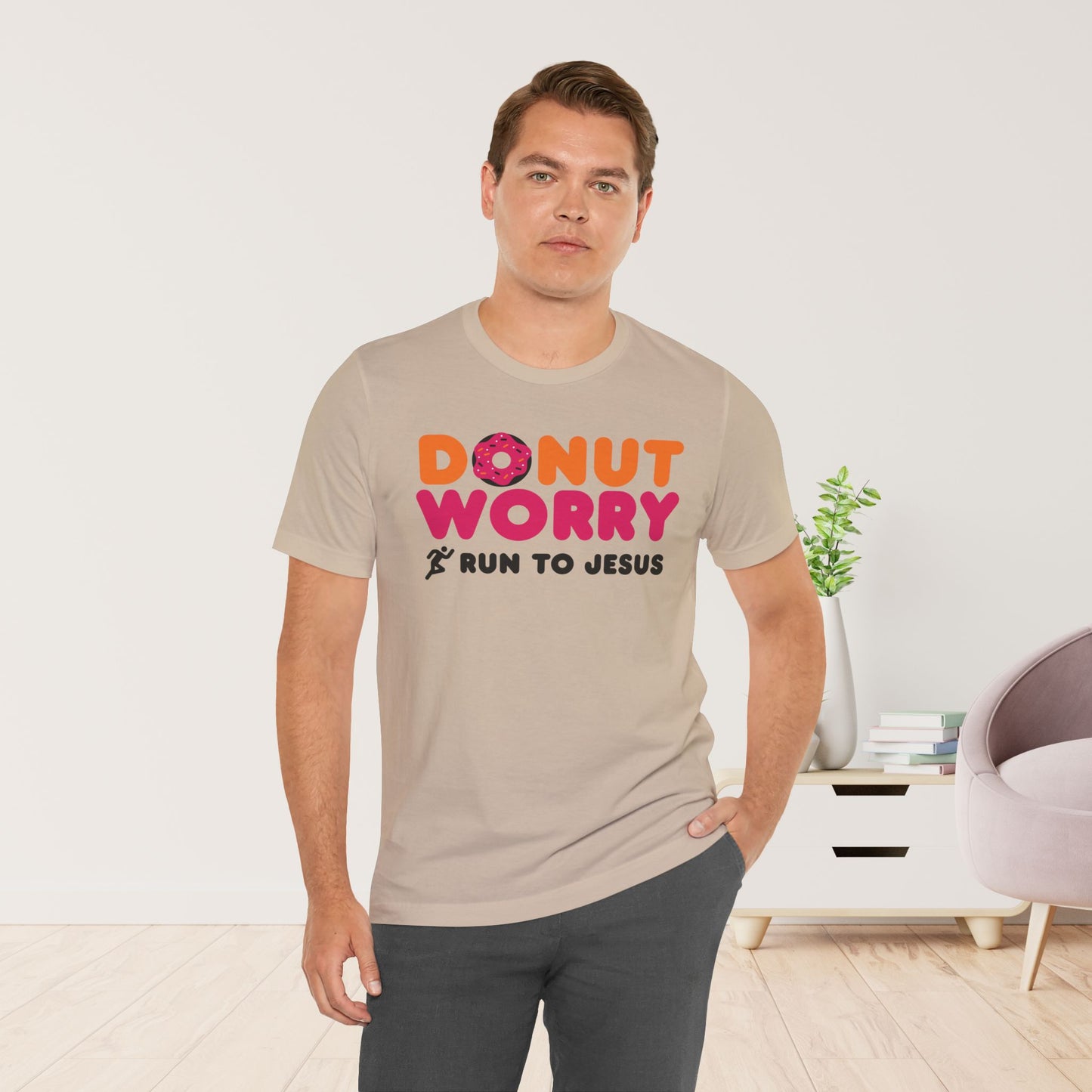 Donut Worry Run to Jesus Soft Cotton Tee