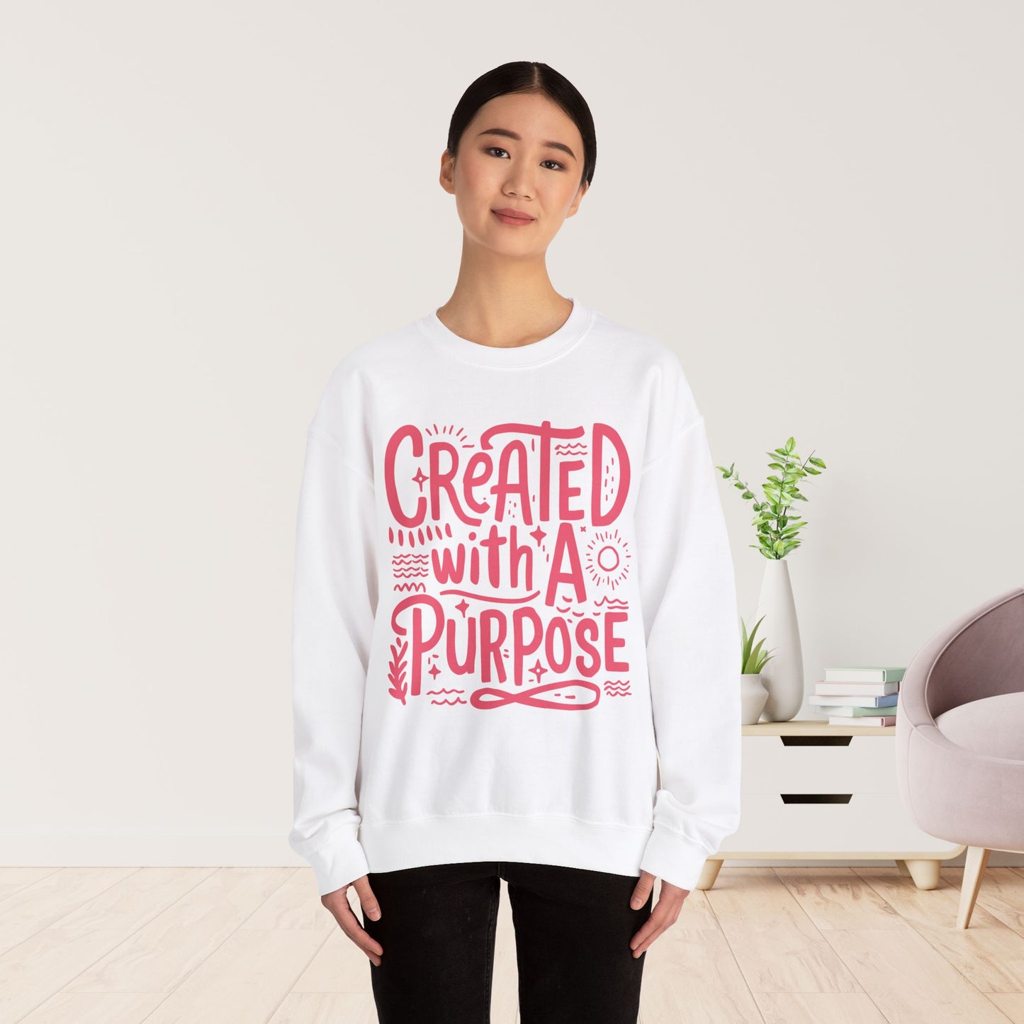 Created With a Purpose Sweatshirt - Christian Mom Sweatshirt