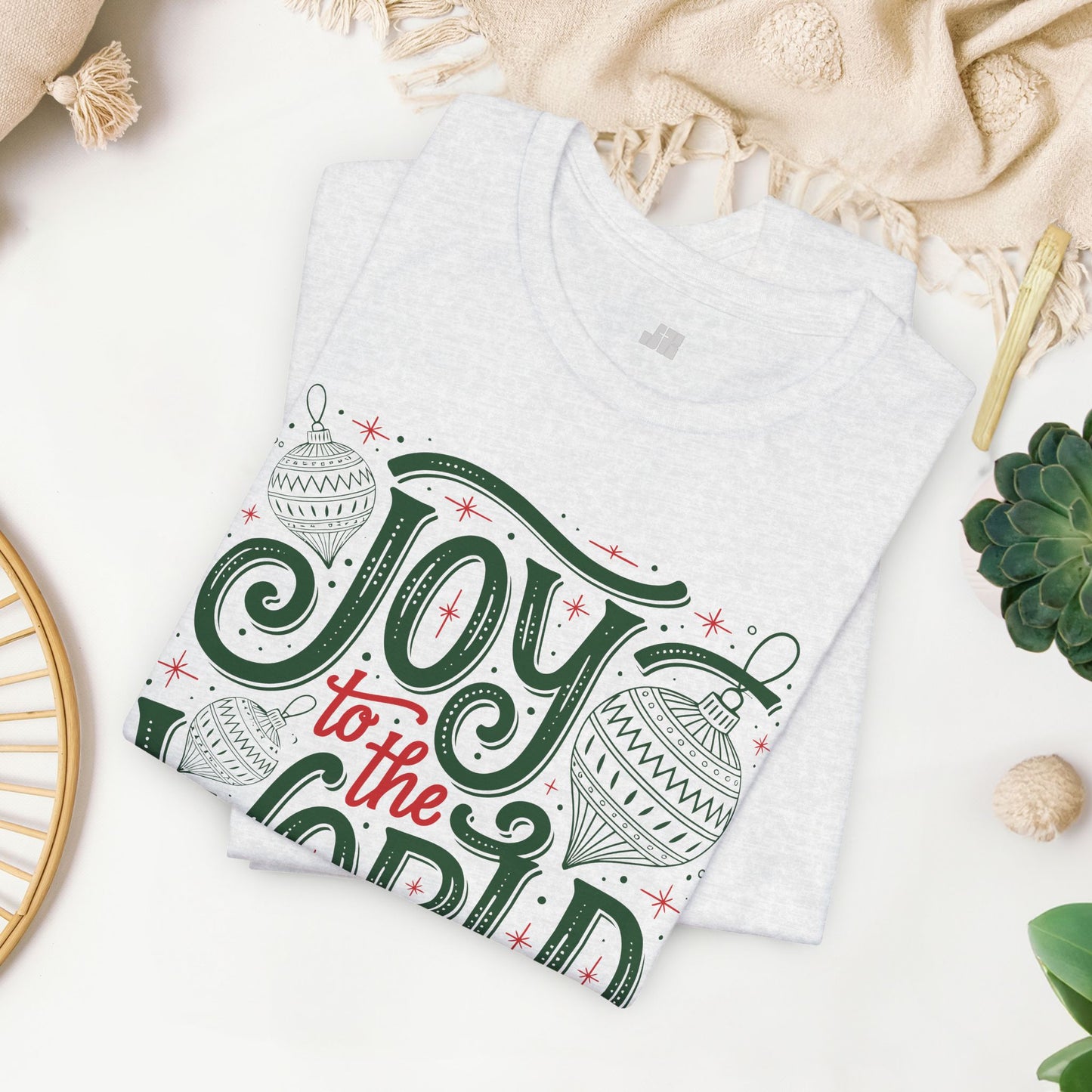 Joy to The World Soft Cotton Tee - Christian Christmas Shirt