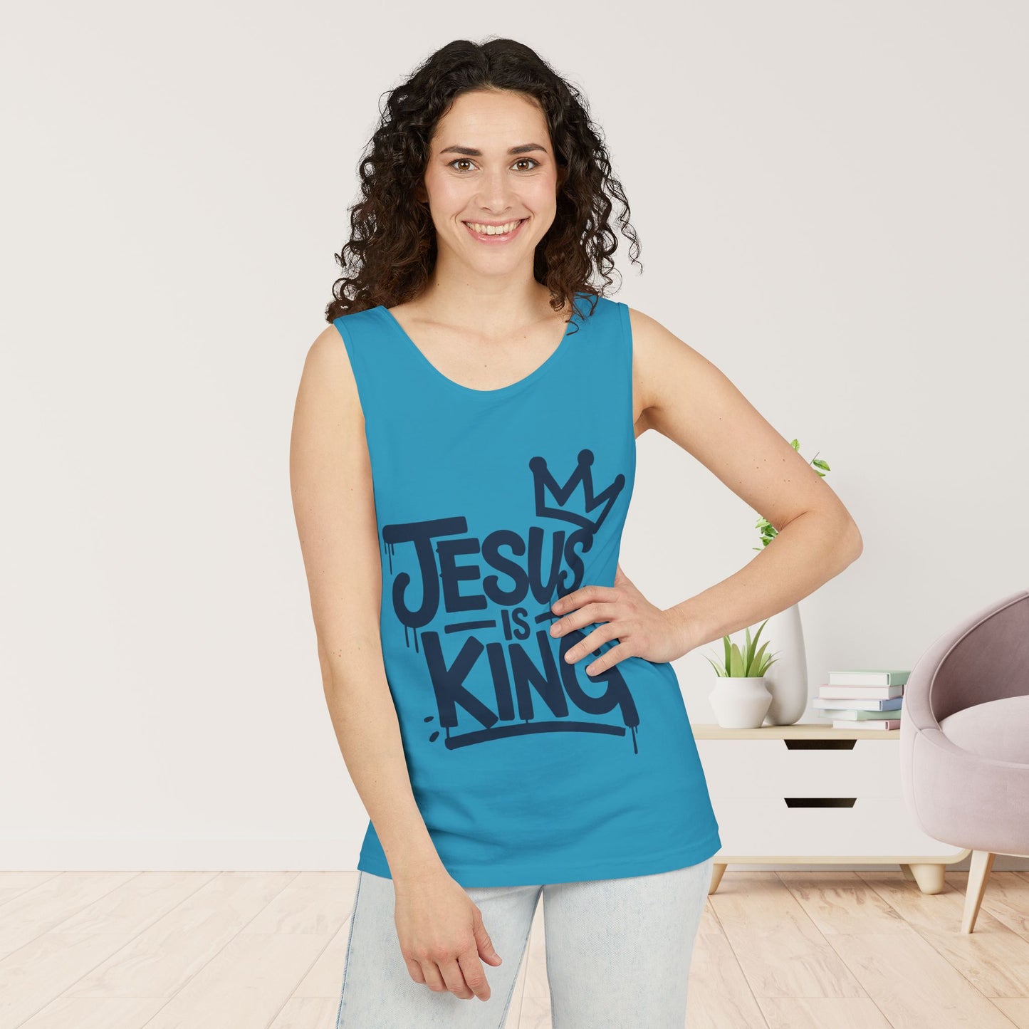 Jesus is King Comfort Colors Garment-Dyed Tank Top