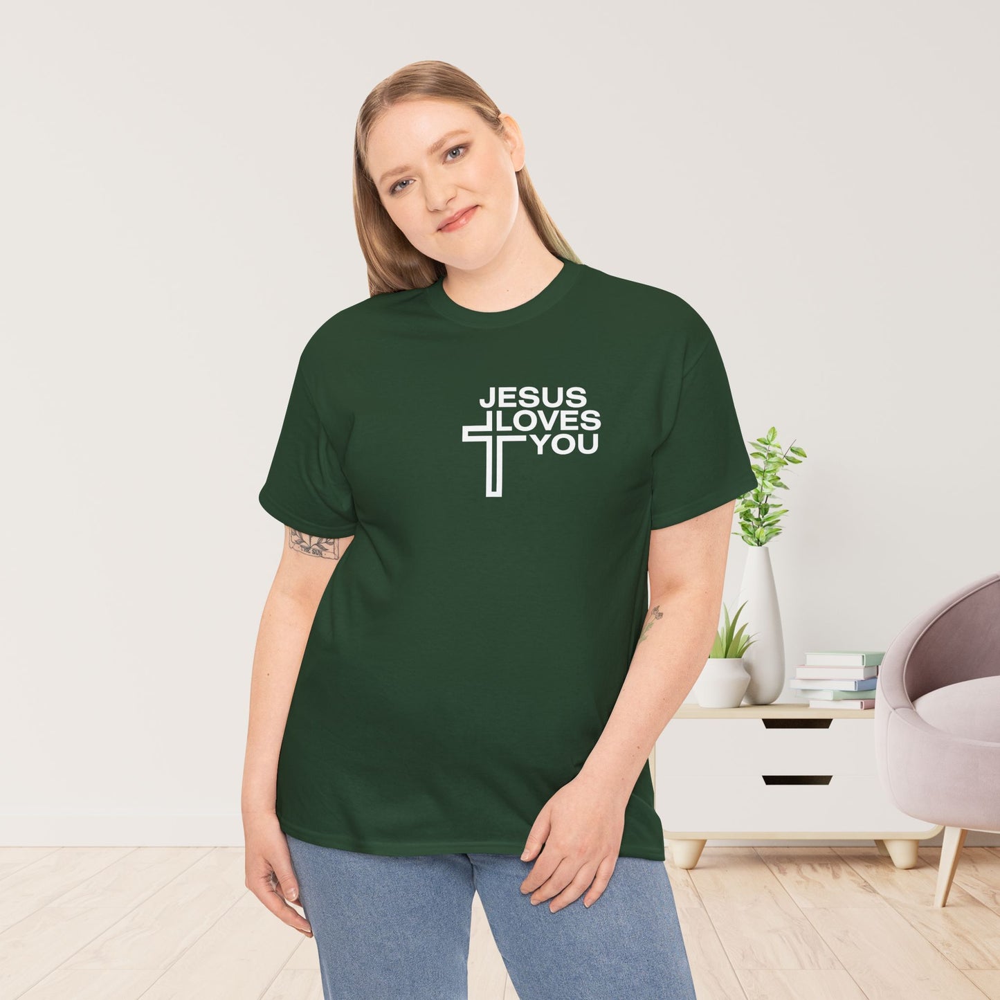 Jesus Loves You Heavy Cotton Tee