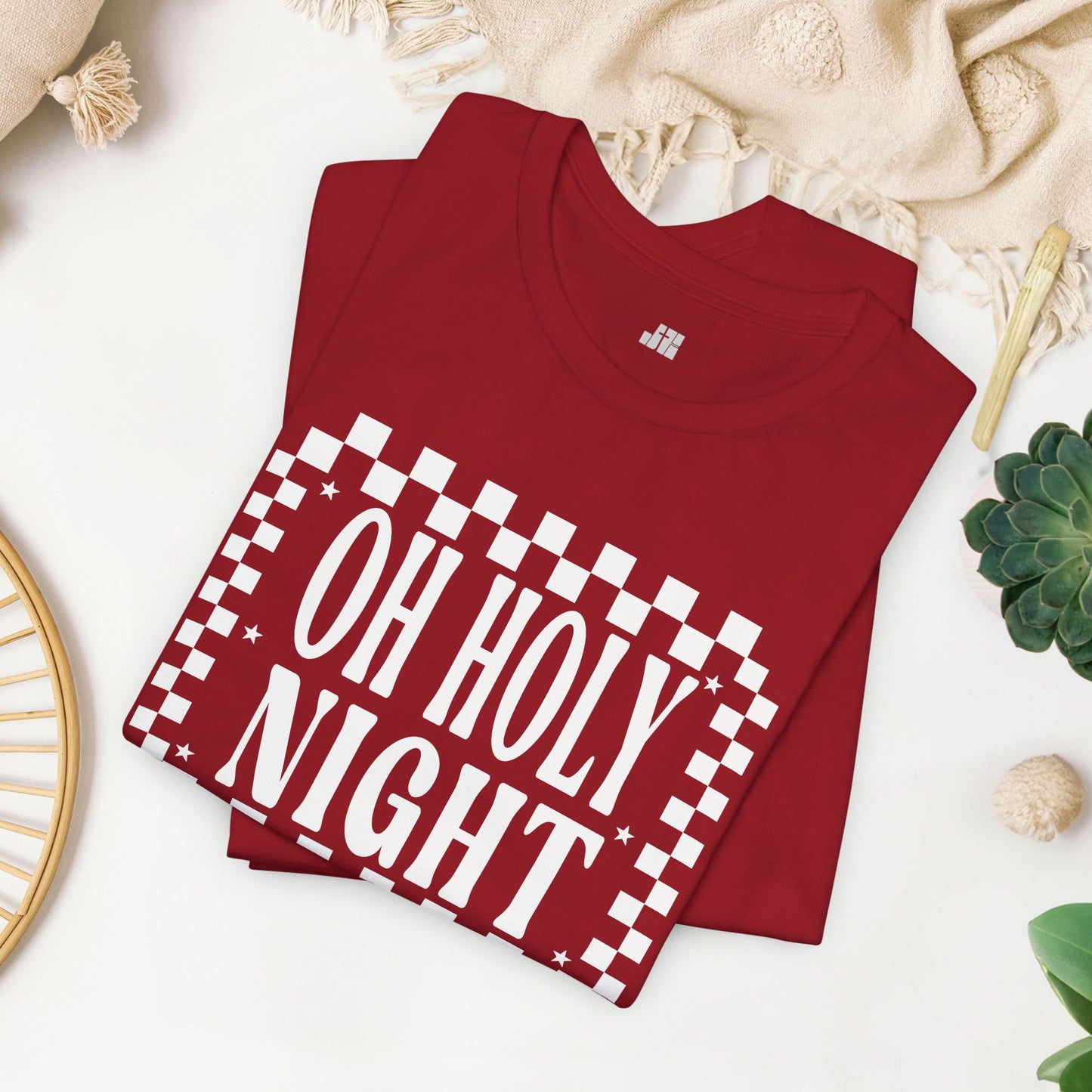 Oh Holy Night Soft Cotton Tee - Christian Christmas Shirt