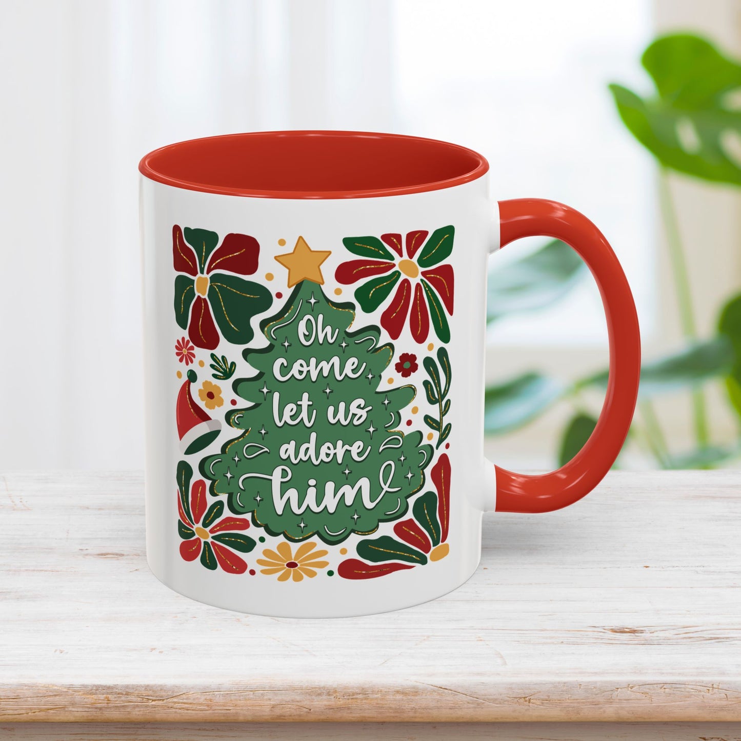 Oh Come Let Us Adore Him Mug - Christian Coffee Mug