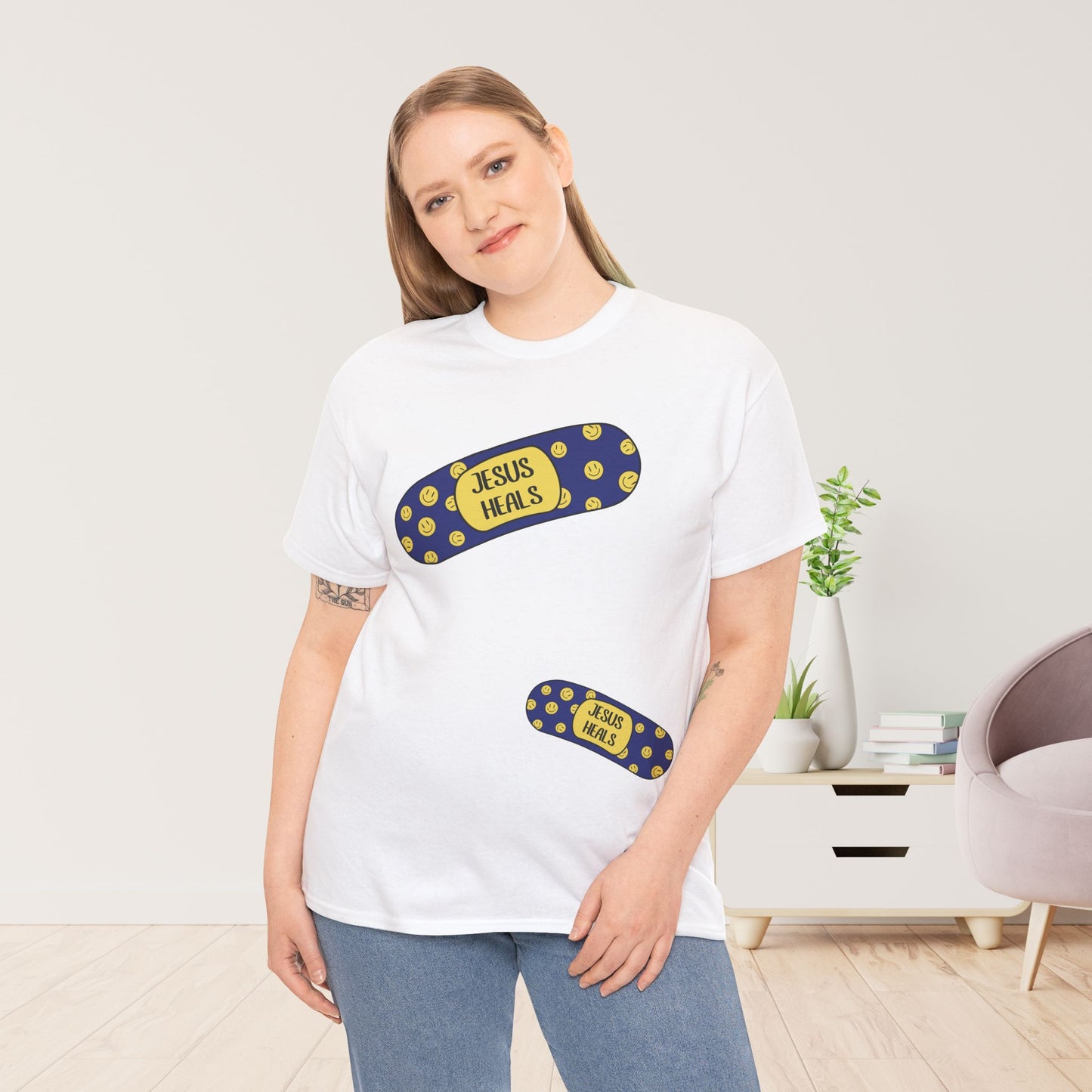 Jesus Heals Heavy Cotton Tee