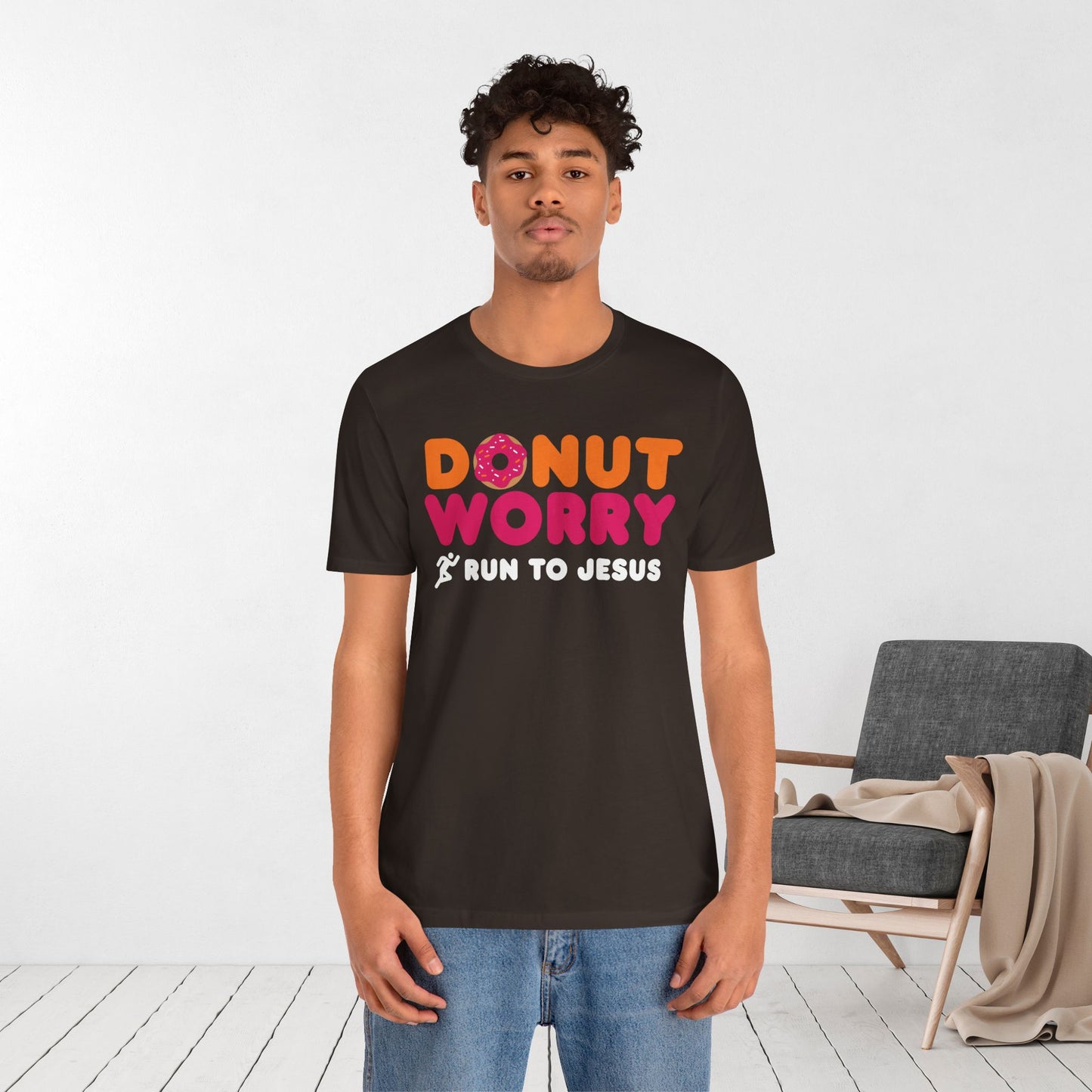 Donut Worry Run to Jesus Soft Cotton Tee
