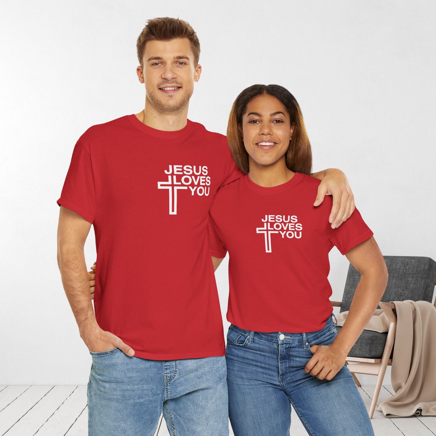 Jesus Loves You Heavy Cotton Tee