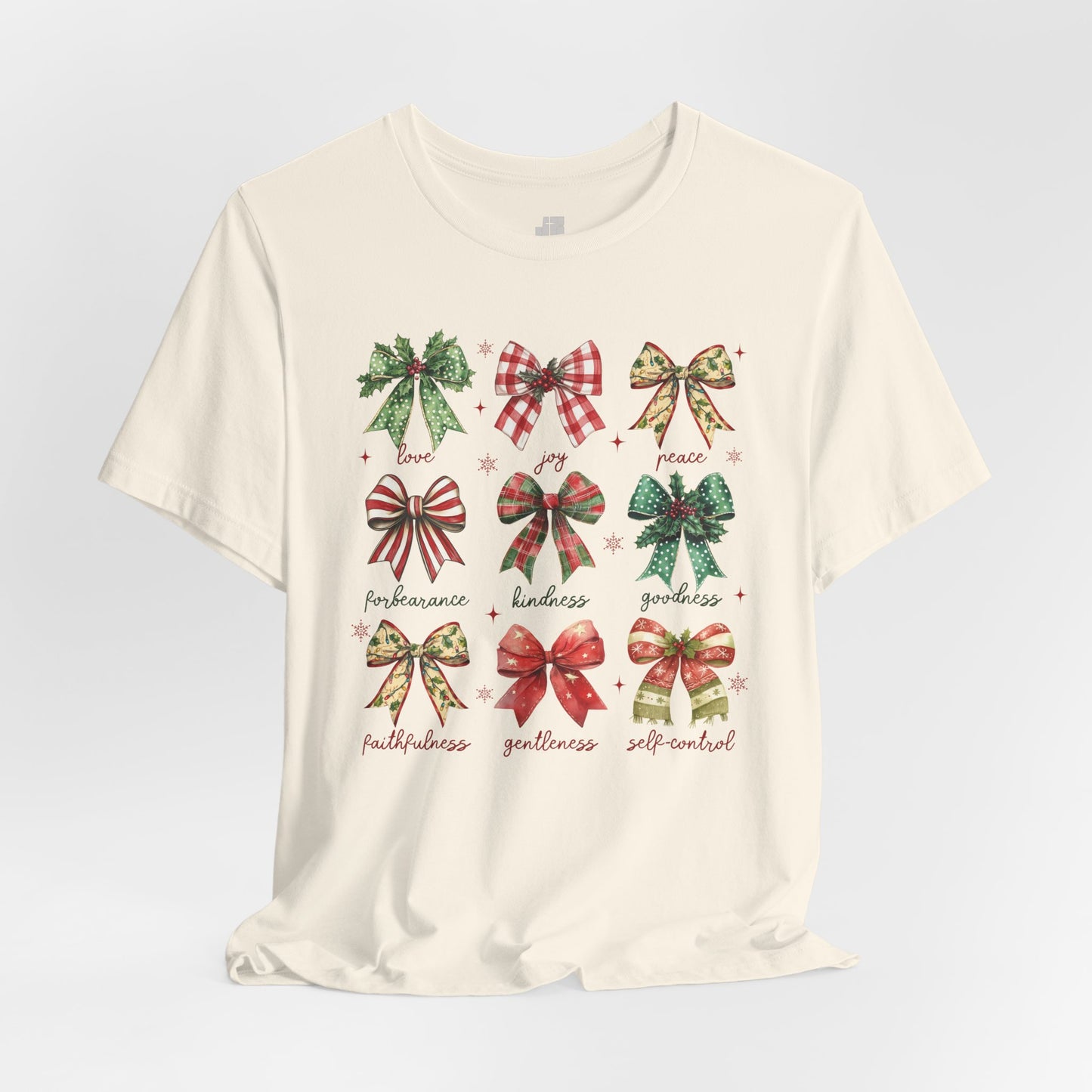 Christmas Fruit of the Spirit Soft Cotton Tee - Holiday Christian Shirt