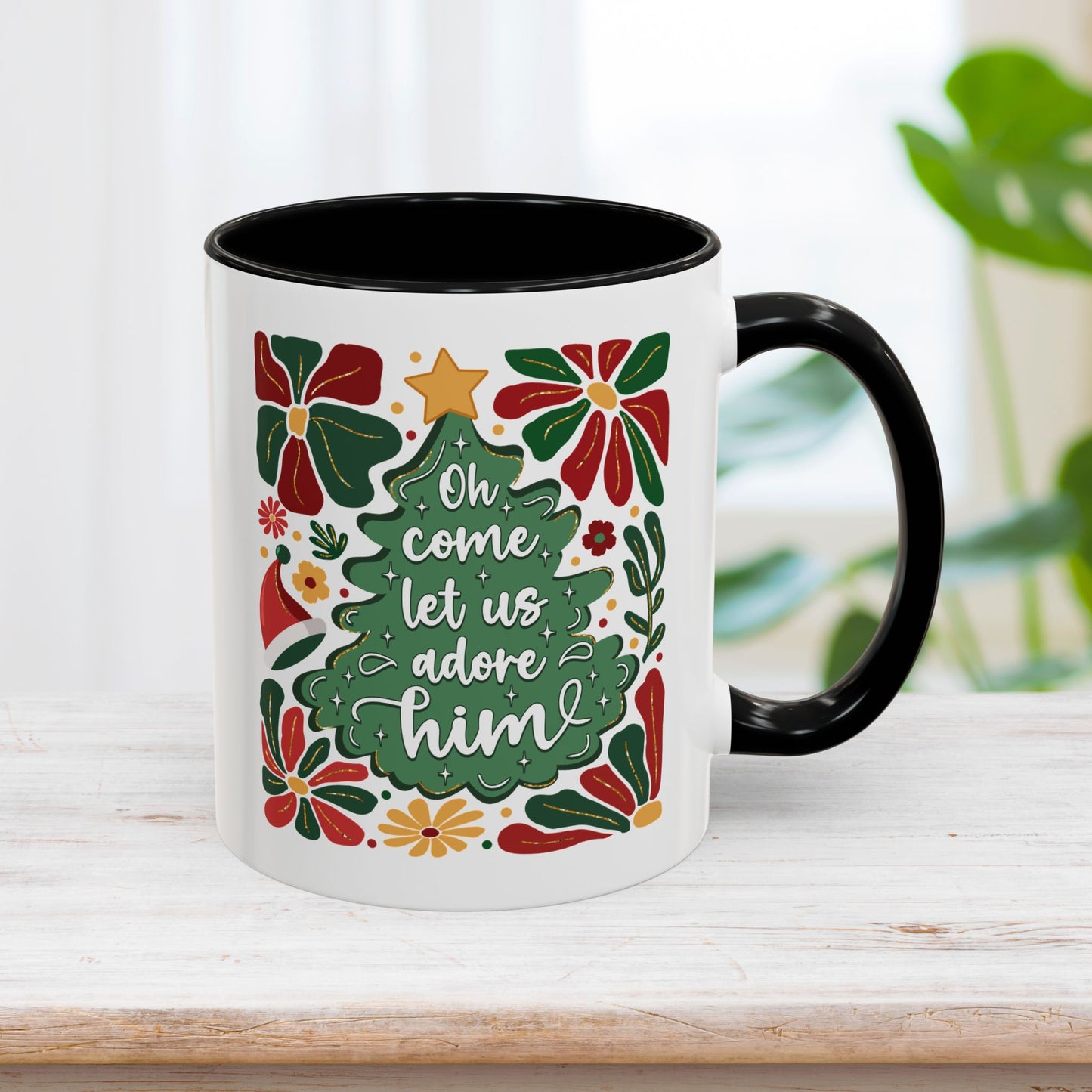 Oh Come Let Us Adore Him Mug - Christian Coffee Mug