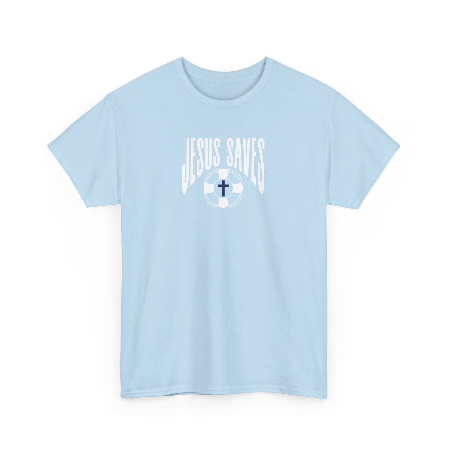 Jesus Saves - My Lifeguard Walks on Water Heavy Cotton Tee