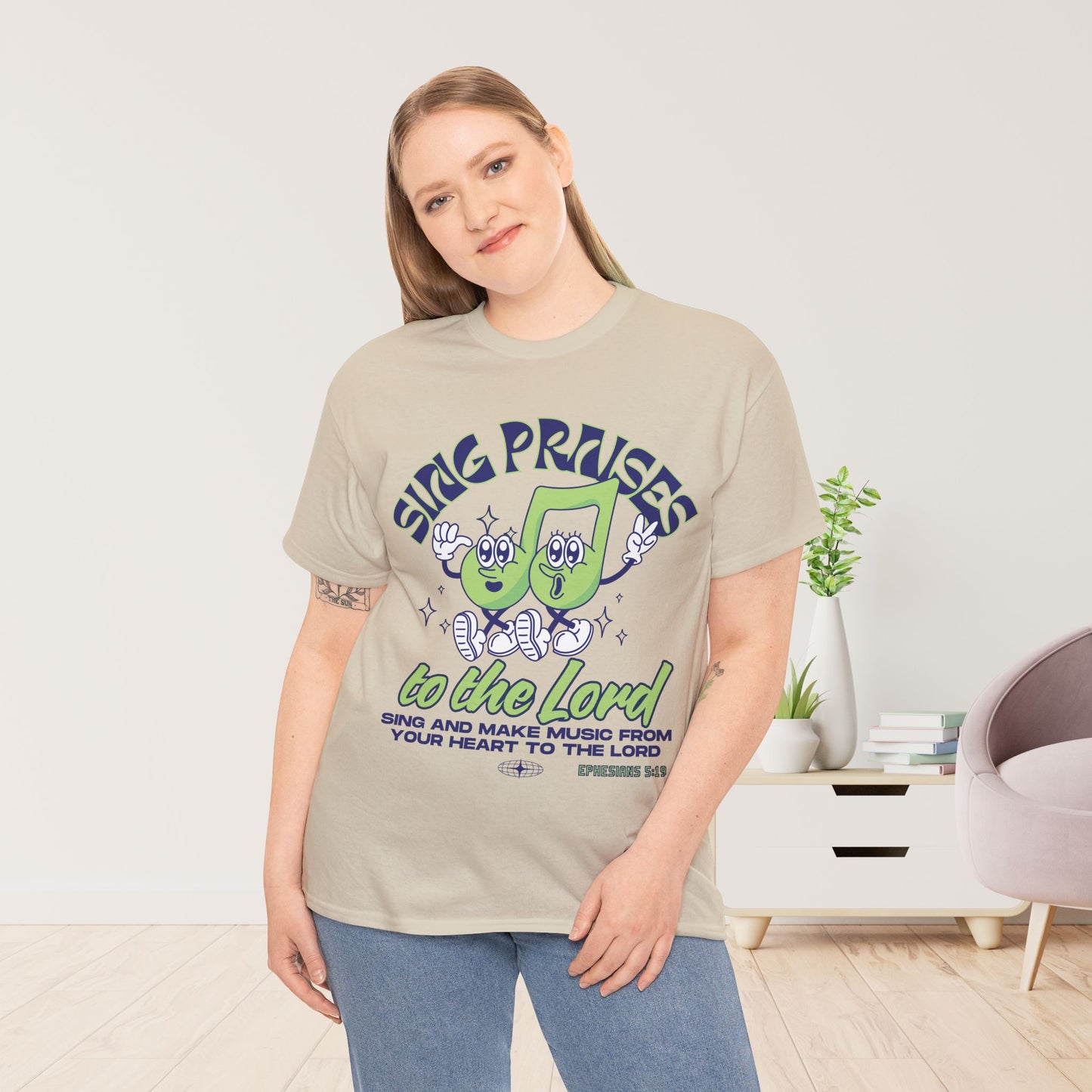 Sing Praises To The Lord Heavy Cotton Tee