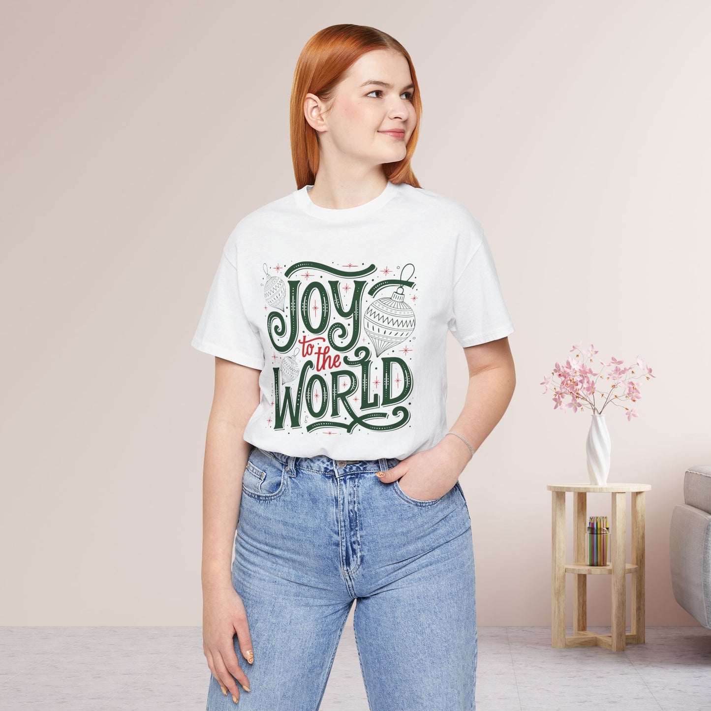 Joy to The World Soft Cotton Tee - Christian Christmas Shirt