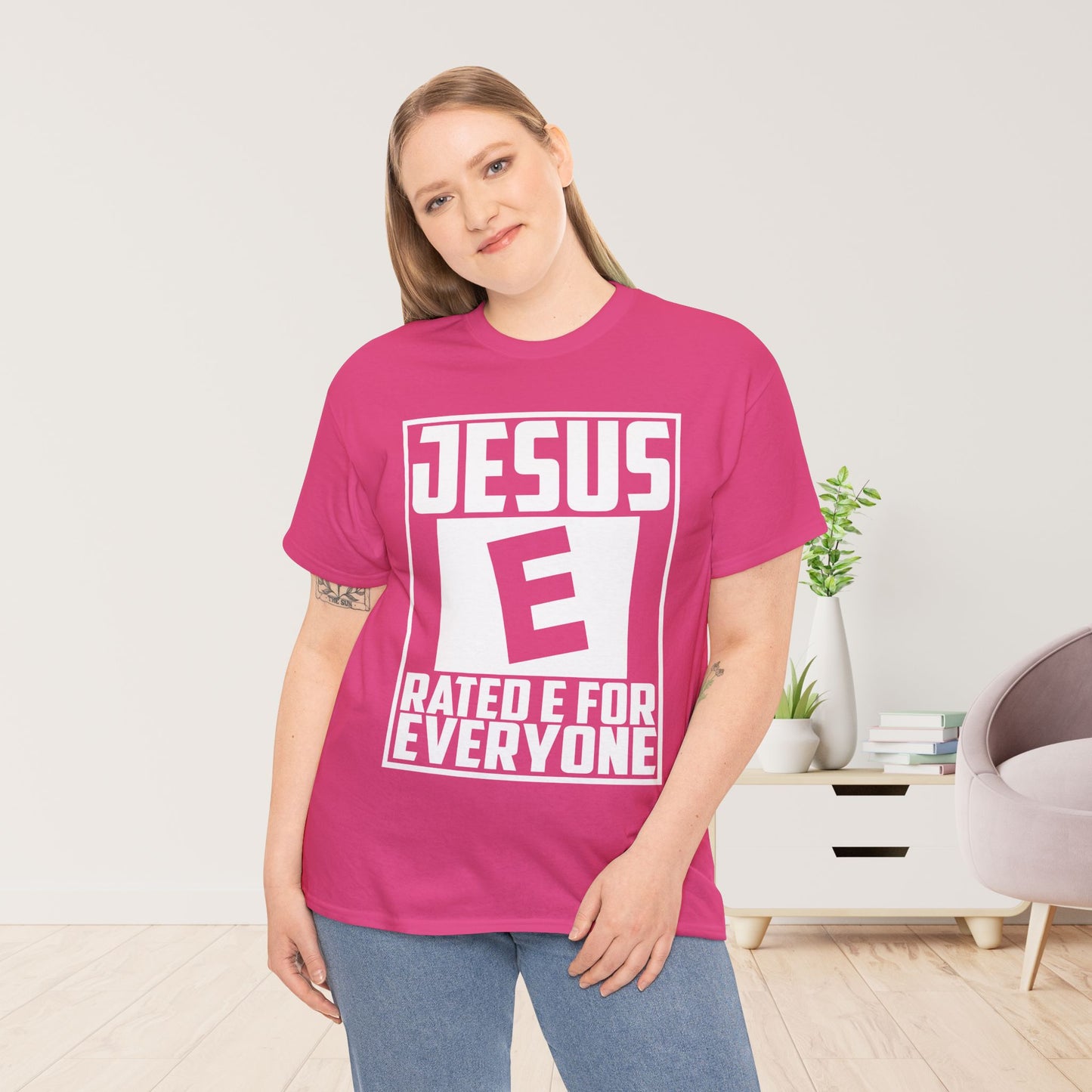 Jesus Rated E for Everyone Heavy Cotton Tee