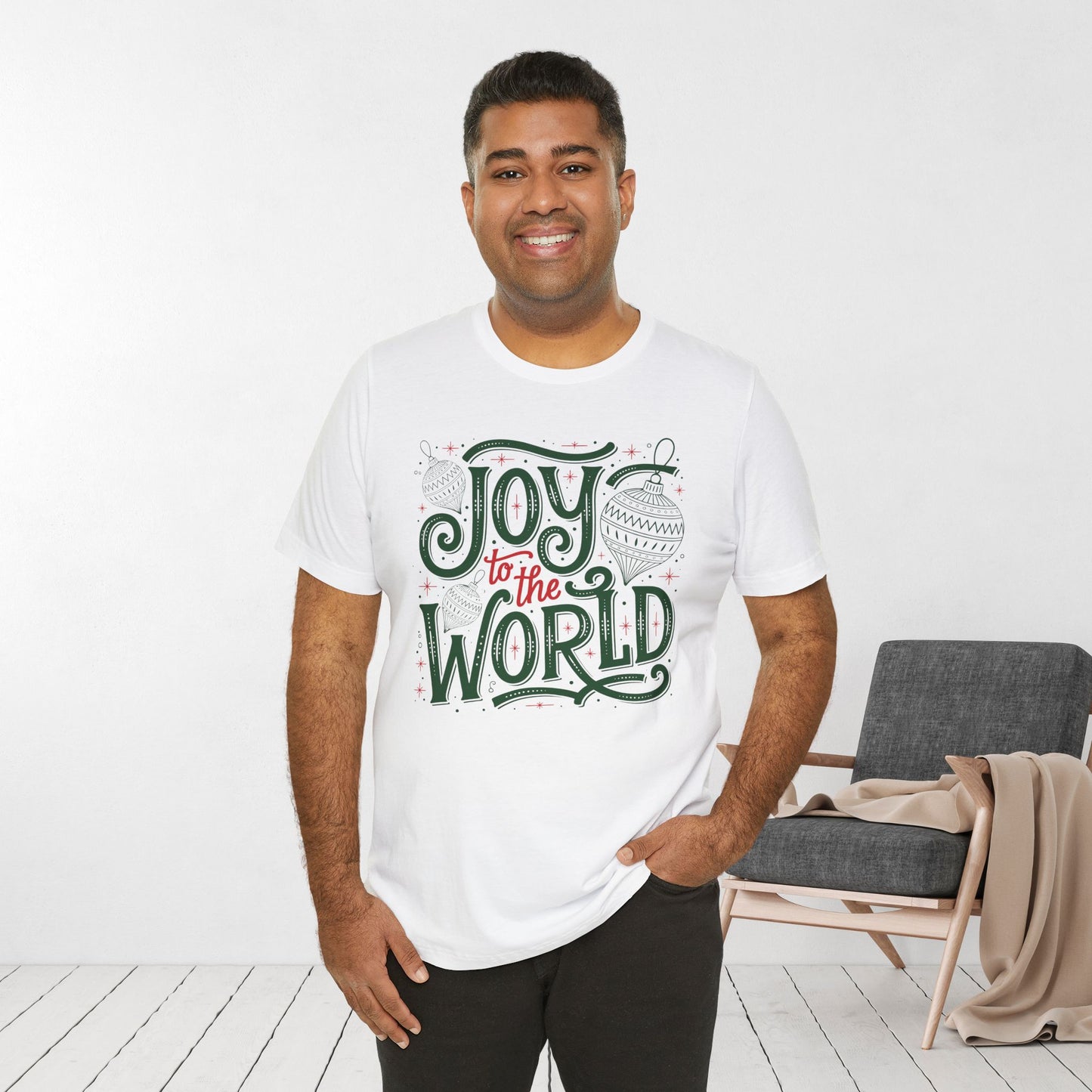 Joy to The World Soft Cotton Tee - Christian Christmas Shirt