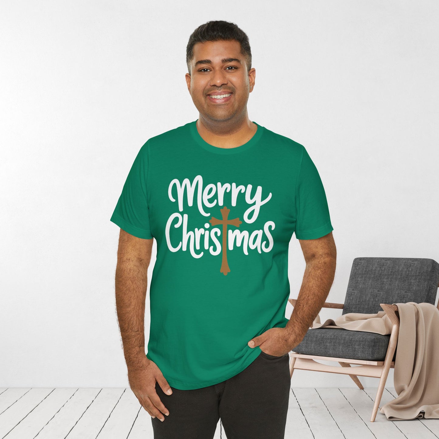 Merry Christmas Soft Cotton Tee - Christian Christmas Shirt