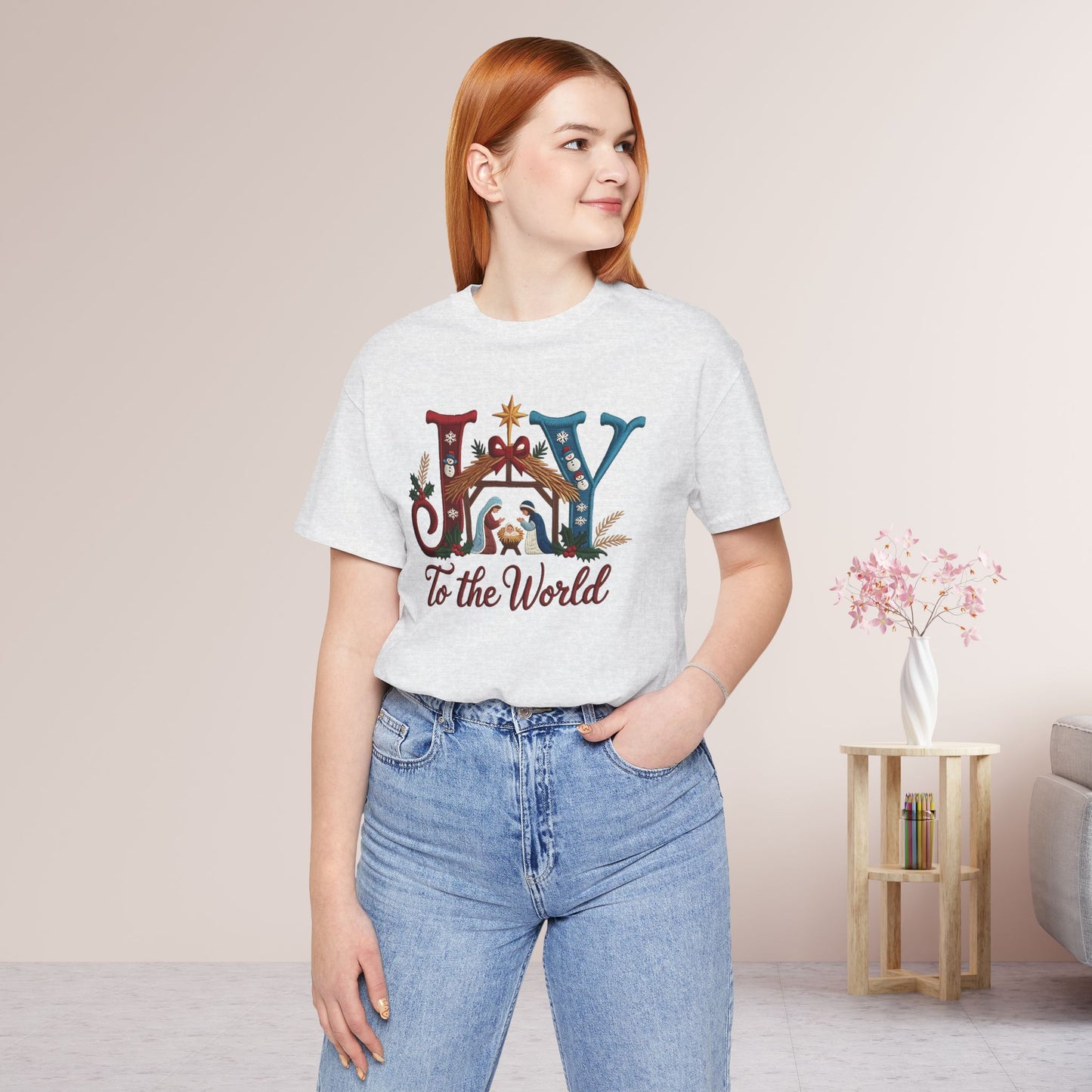 Joy to The World Soft Cotton Tee - Christian Christmas Shirt