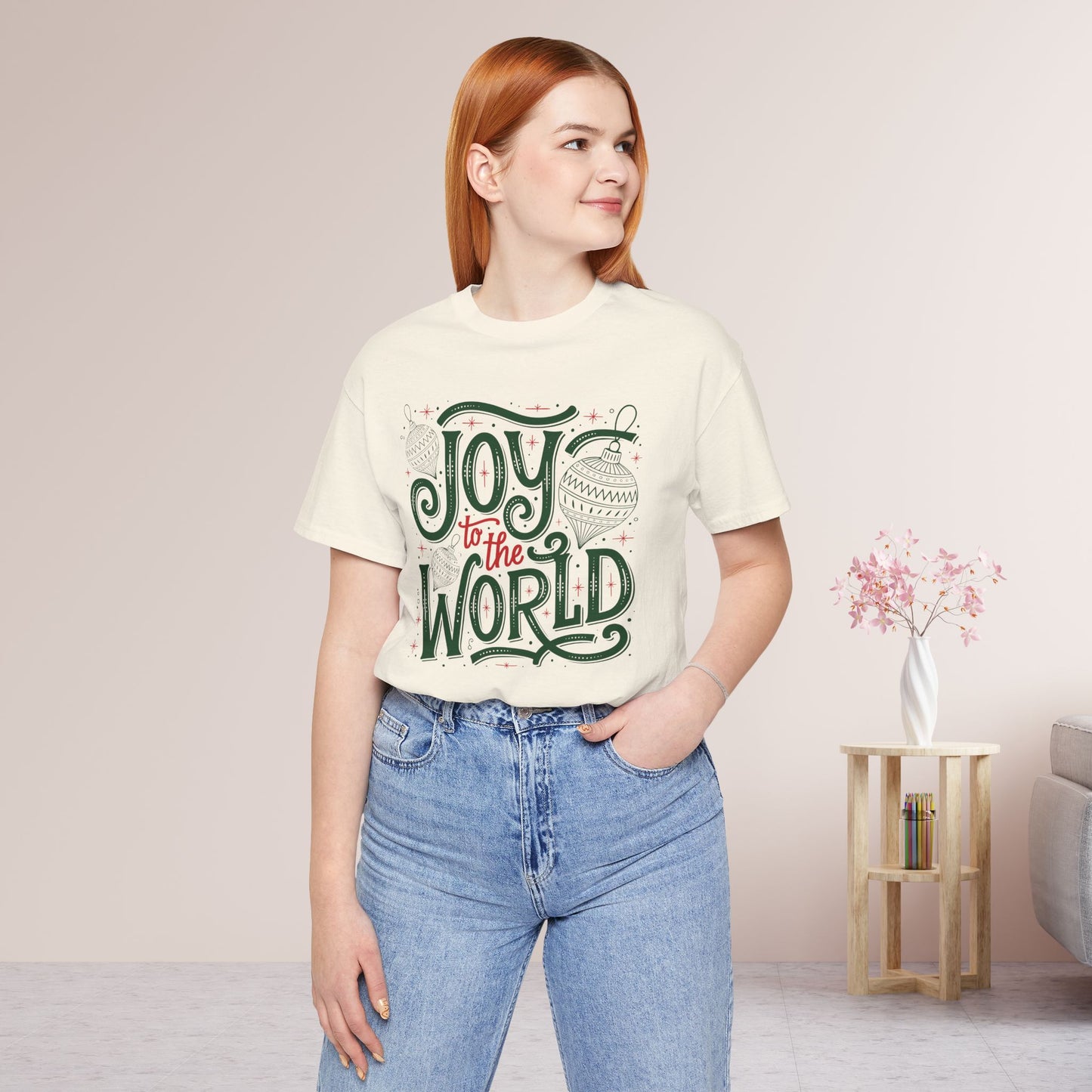 Joy to The World Soft Cotton Tee - Christian Christmas Shirt