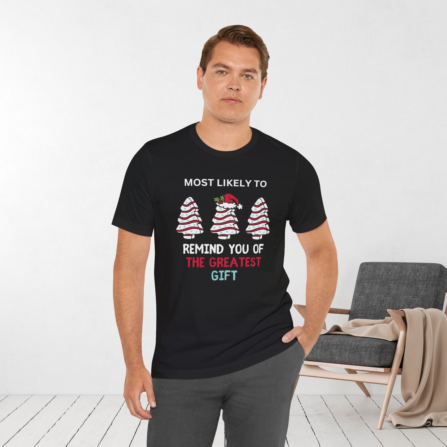 Most Likely to Remind You Soft Cotton Tee - Most Likely to Christian Christmas Shirt