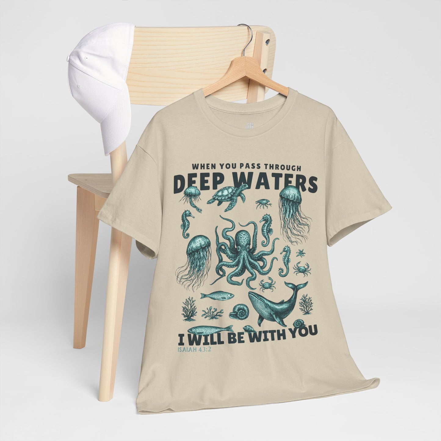I Will Be With You Heavy Cotton Tee - Isaiah 43:2