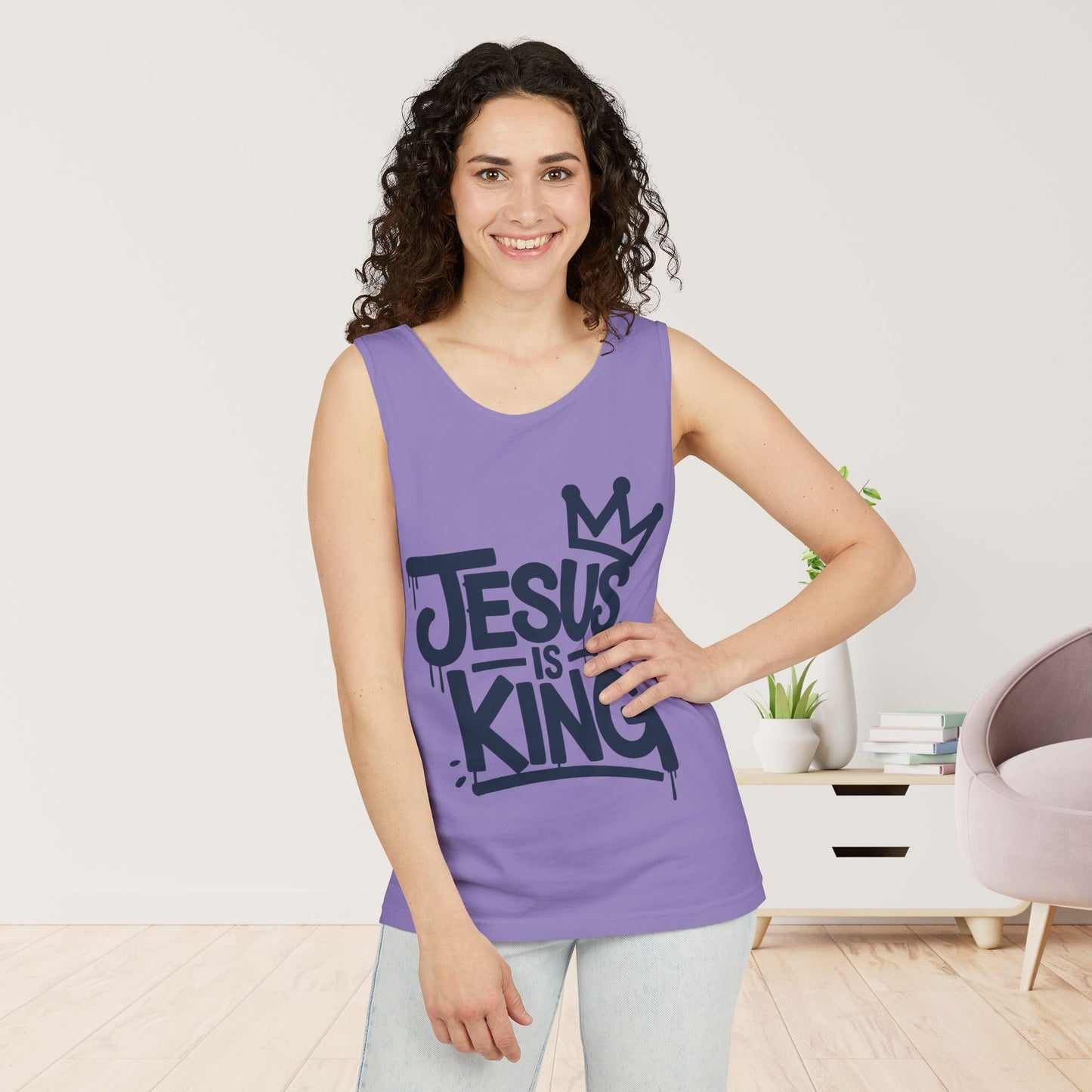 Jesus is King Comfort Colors Garment-Dyed Tank Top