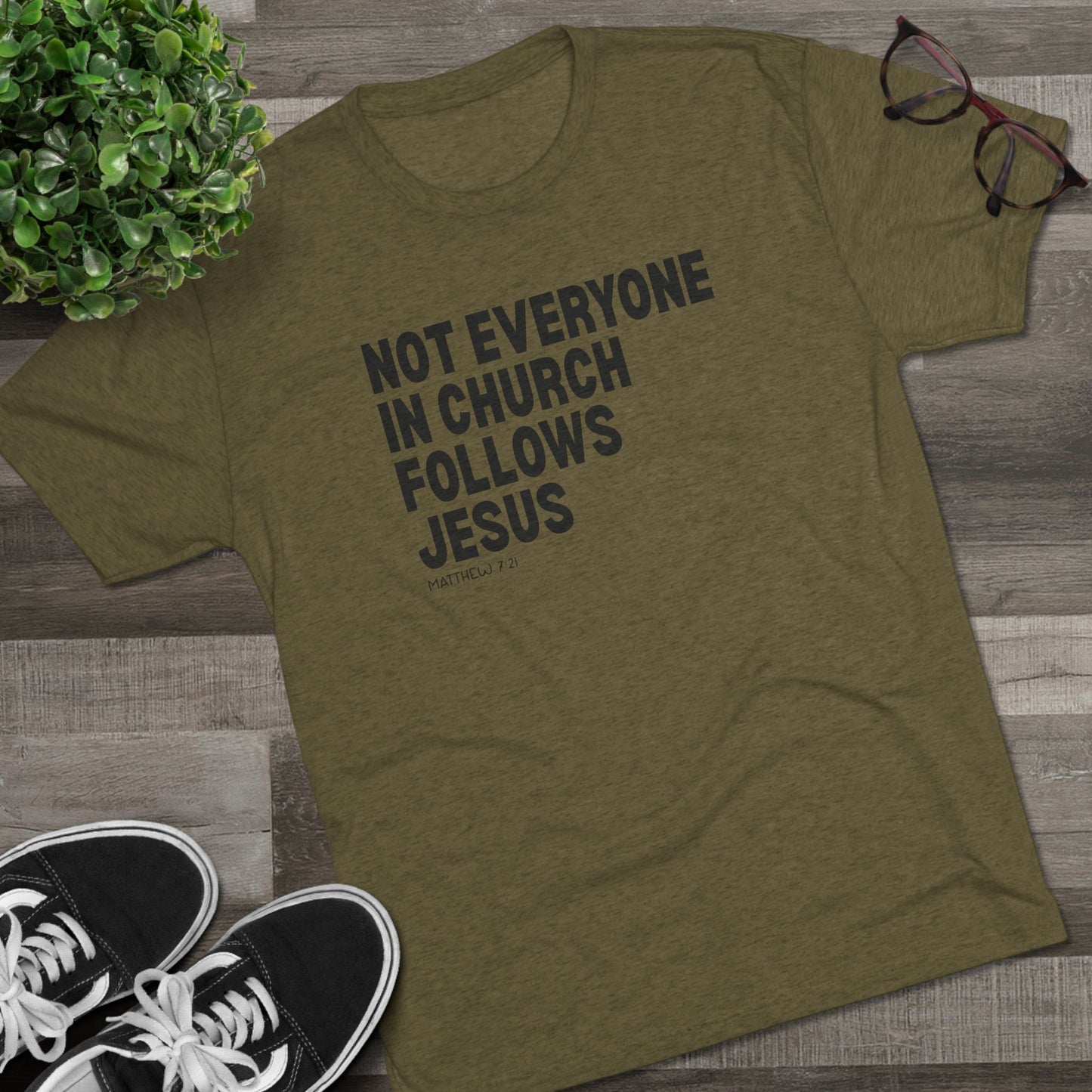 Not Everyone in Church Follows Jesus Unisex Tri-Blend Crew Tee