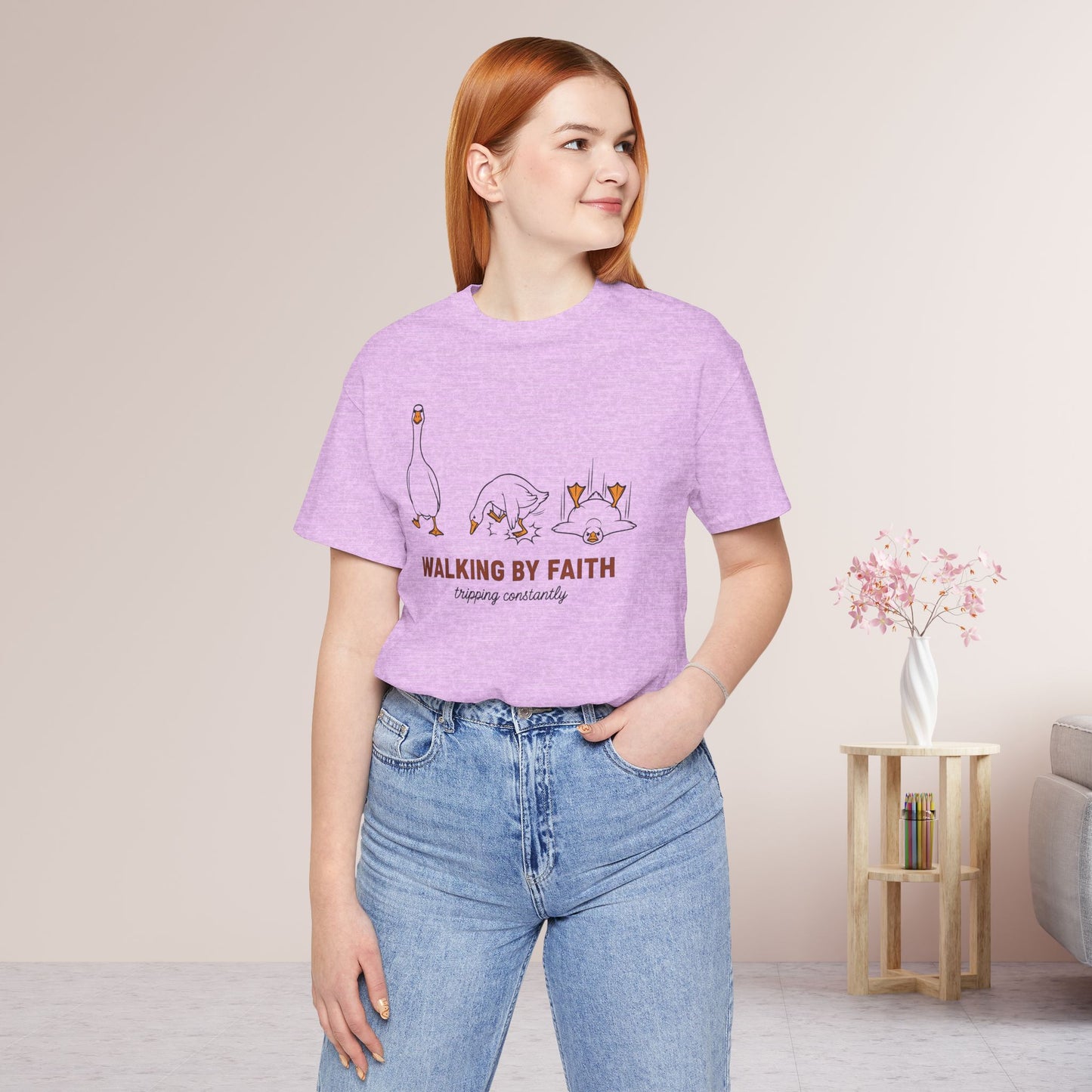 Walking By Faith Tripping Constantly Soft Cotton Tee