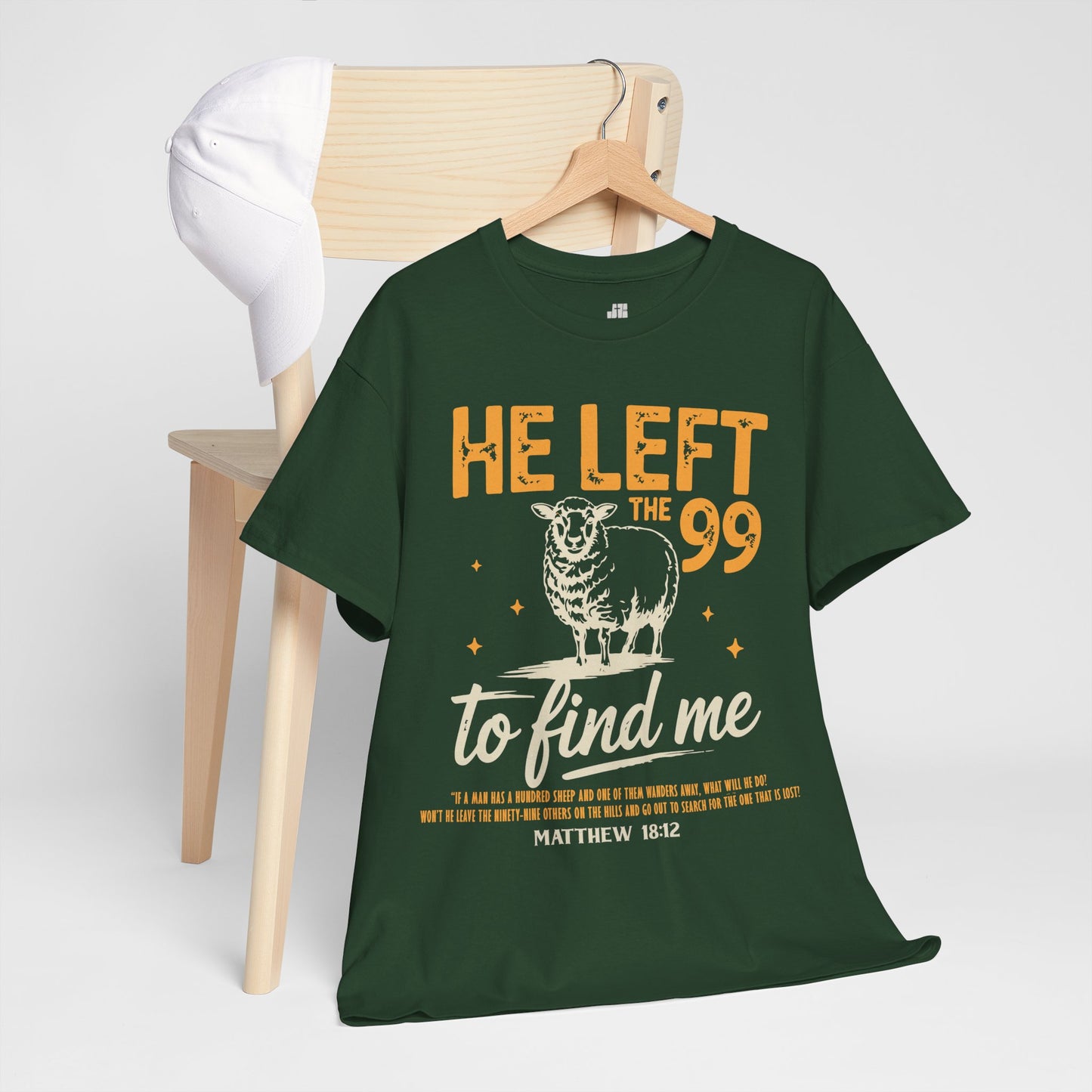 He Left the 99 to Find Me Heavy Cotton Tee - Matthew 18:12
