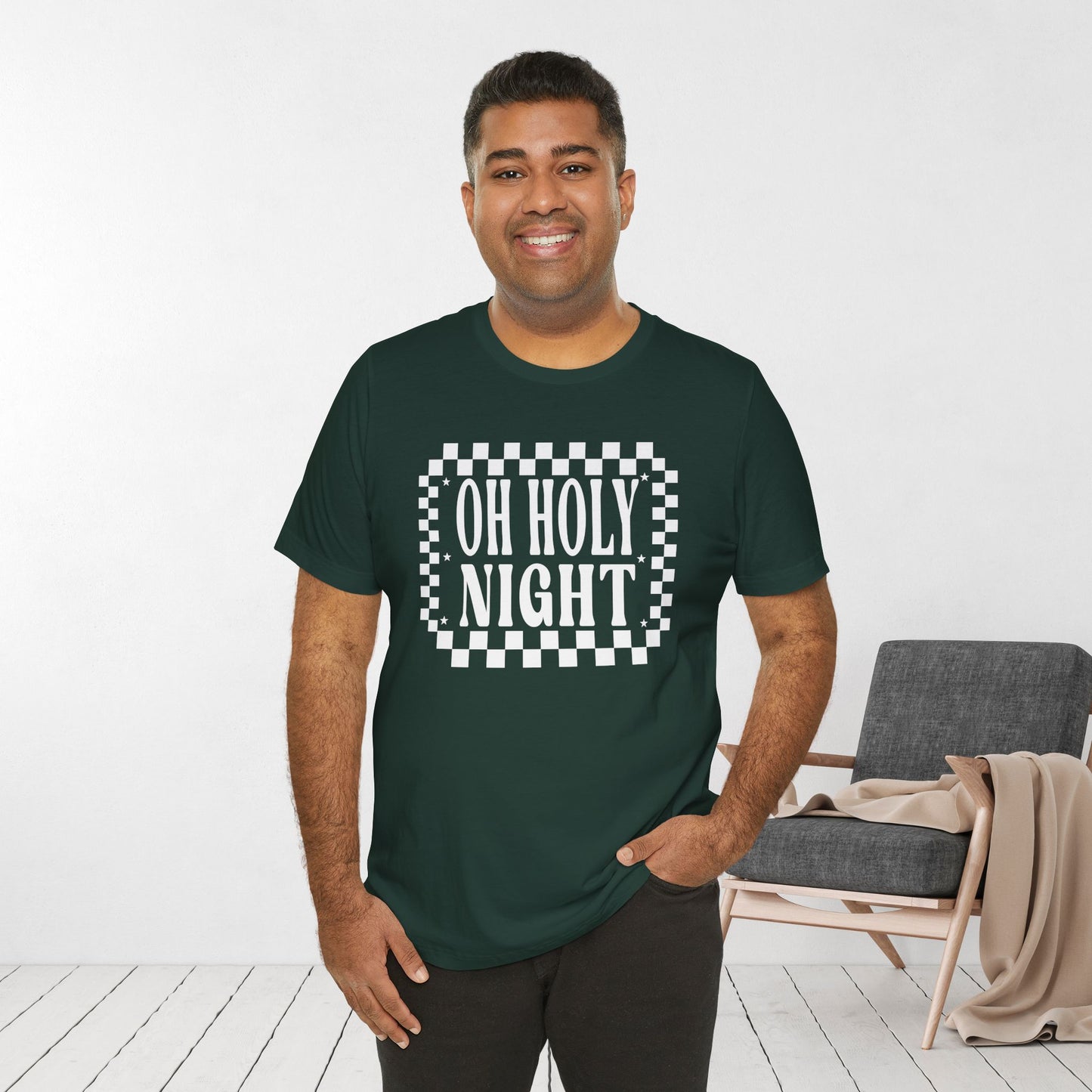 Oh Holy Night Soft Cotton Tee - Christian Christmas Shirt