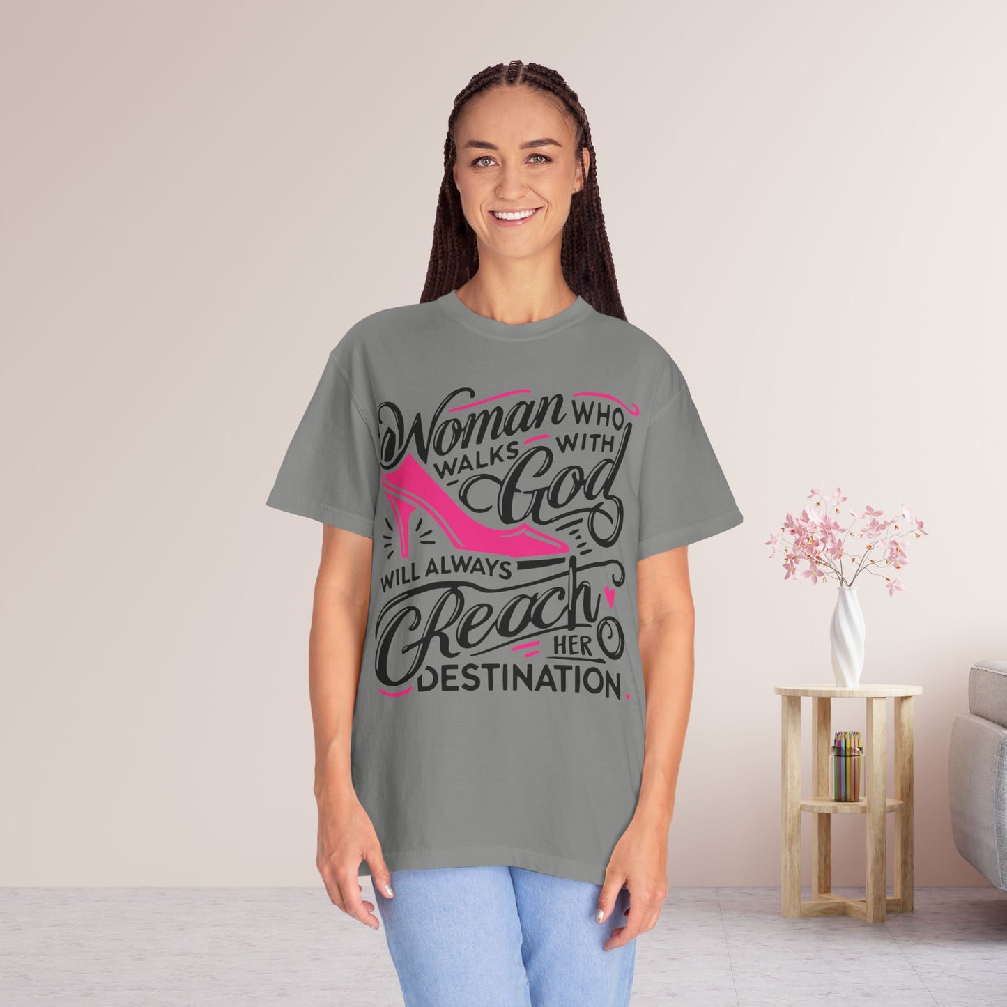 A Woman who Walks with God Comfort Colors Shirt