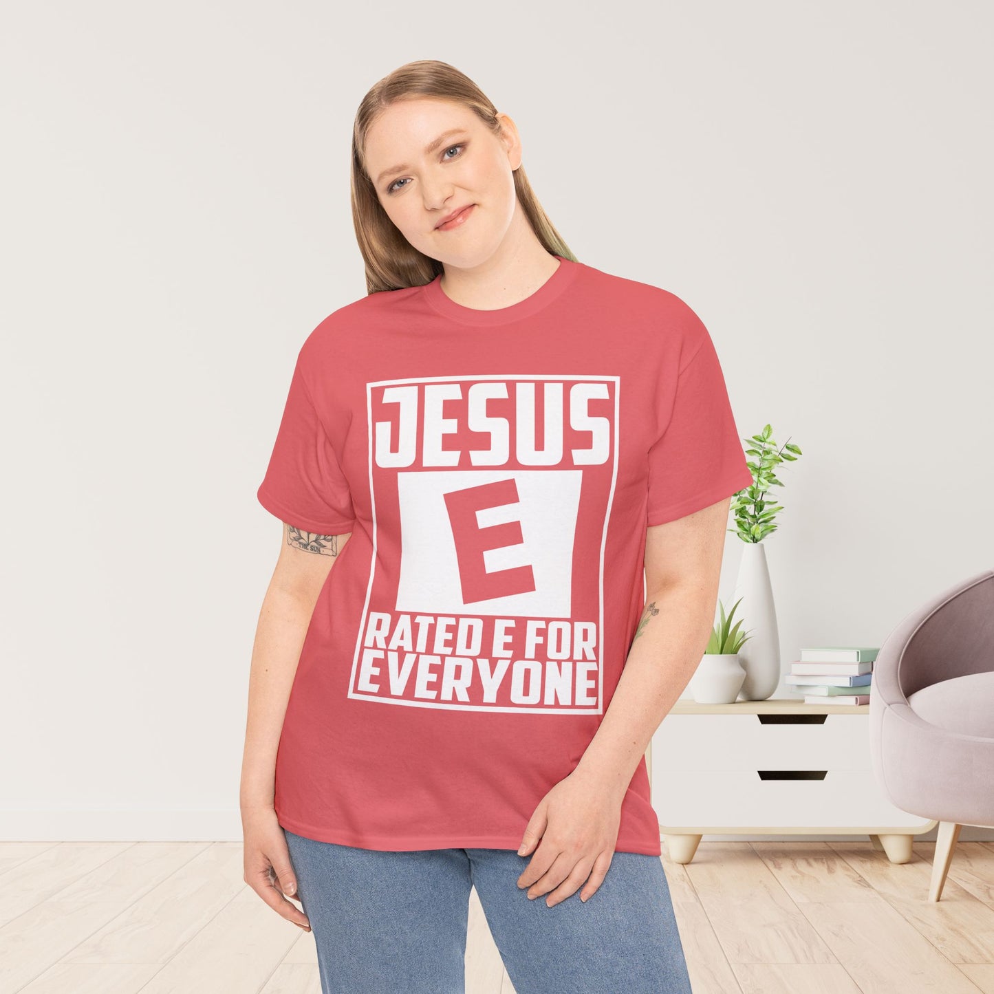 Jesus Rated E for Everyone Heavy Cotton Tee