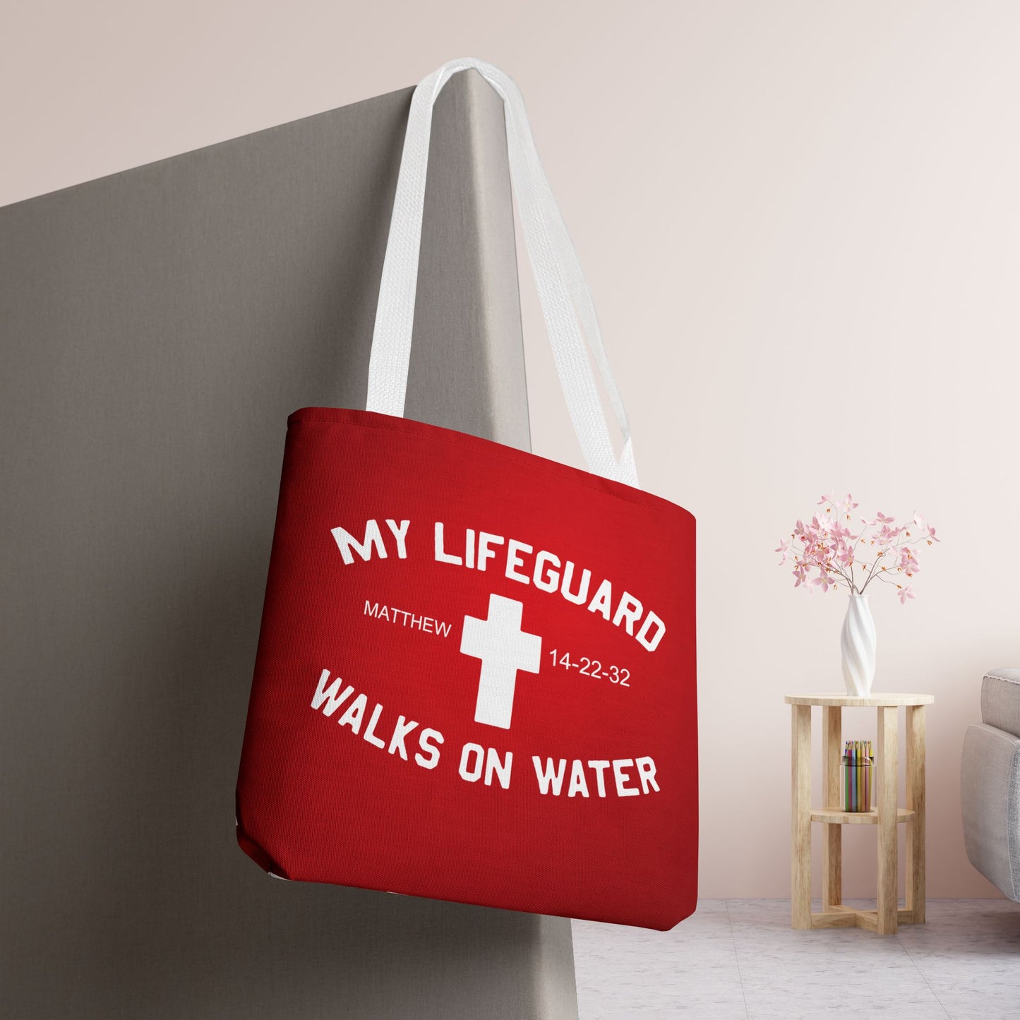 My Lifeguard Walks on Water Tote Bag - 16"