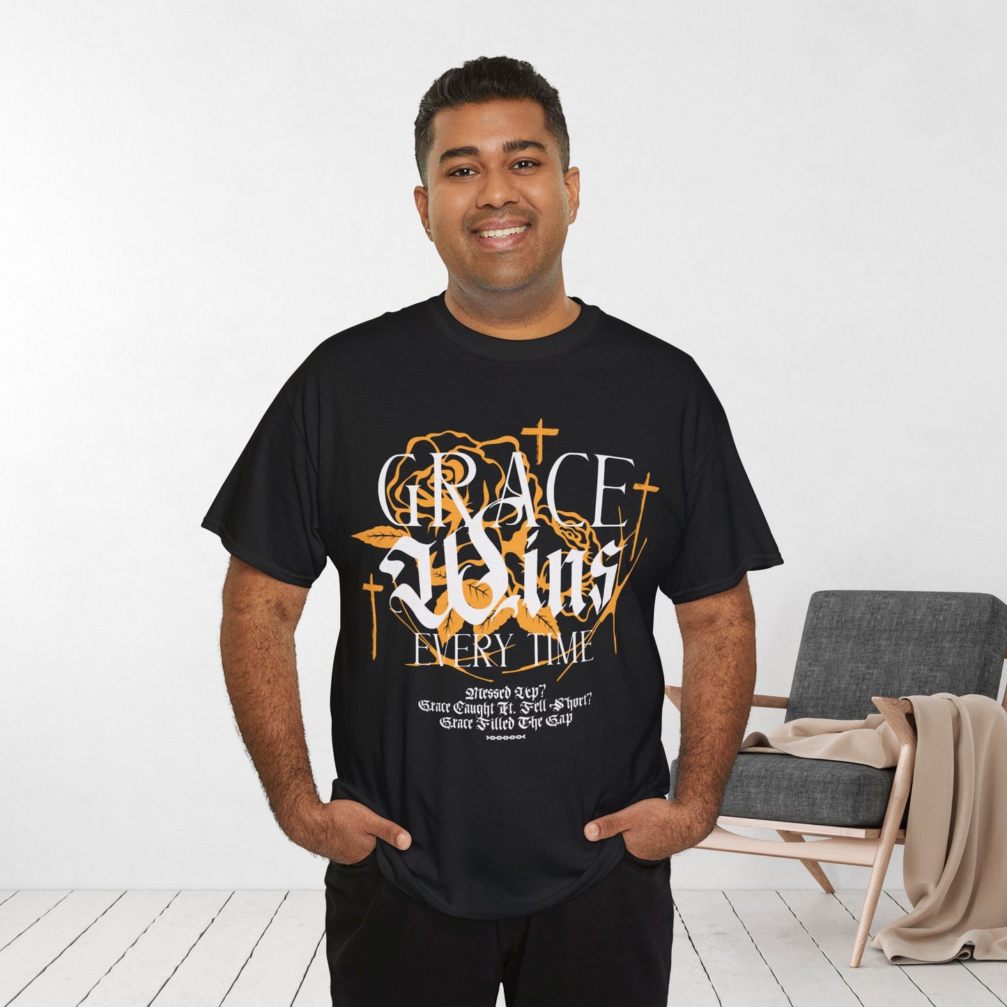 Grace Wins Every Time Heavy Cotton Tee