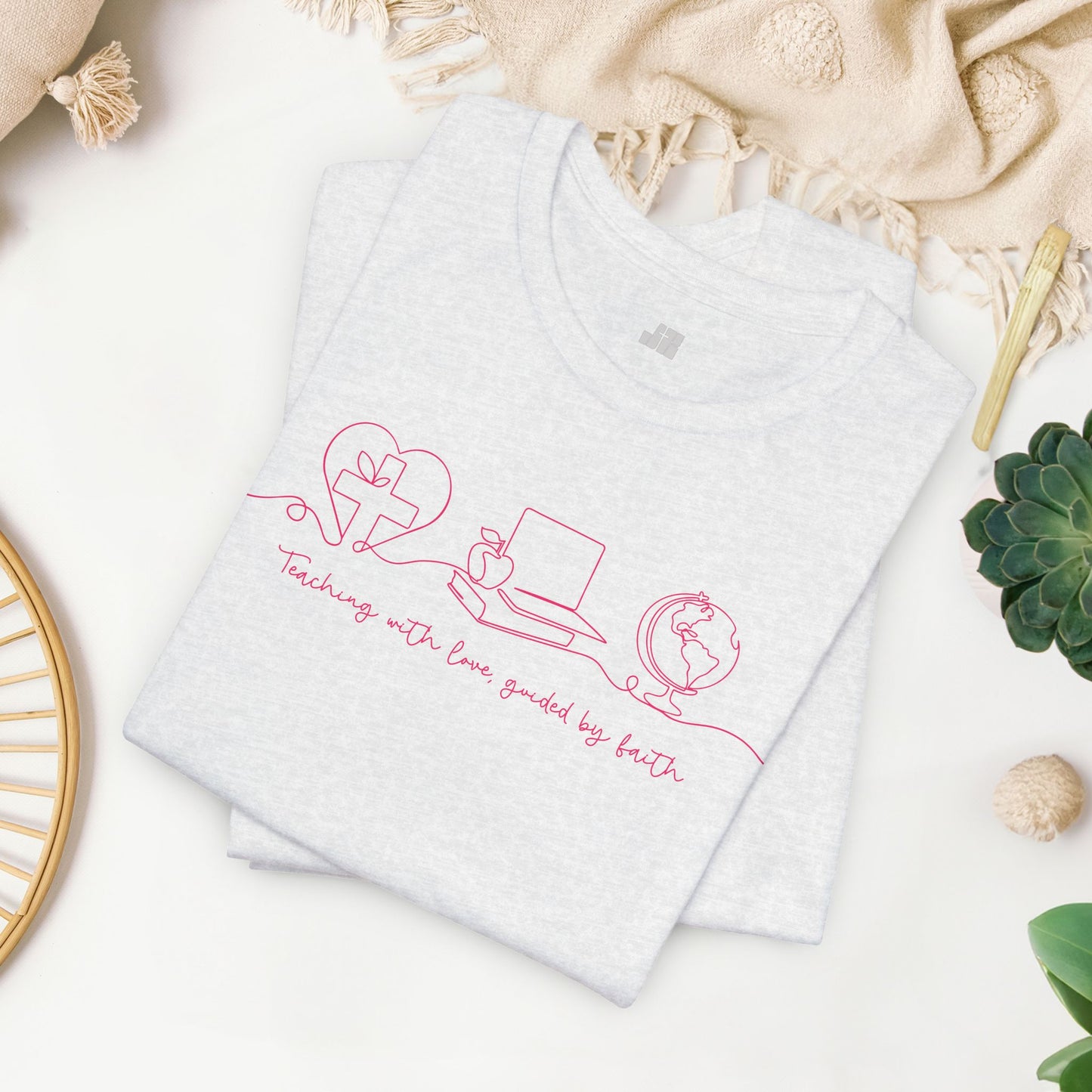 Teaching With Love Guided by Faith Soft Cotton Tee