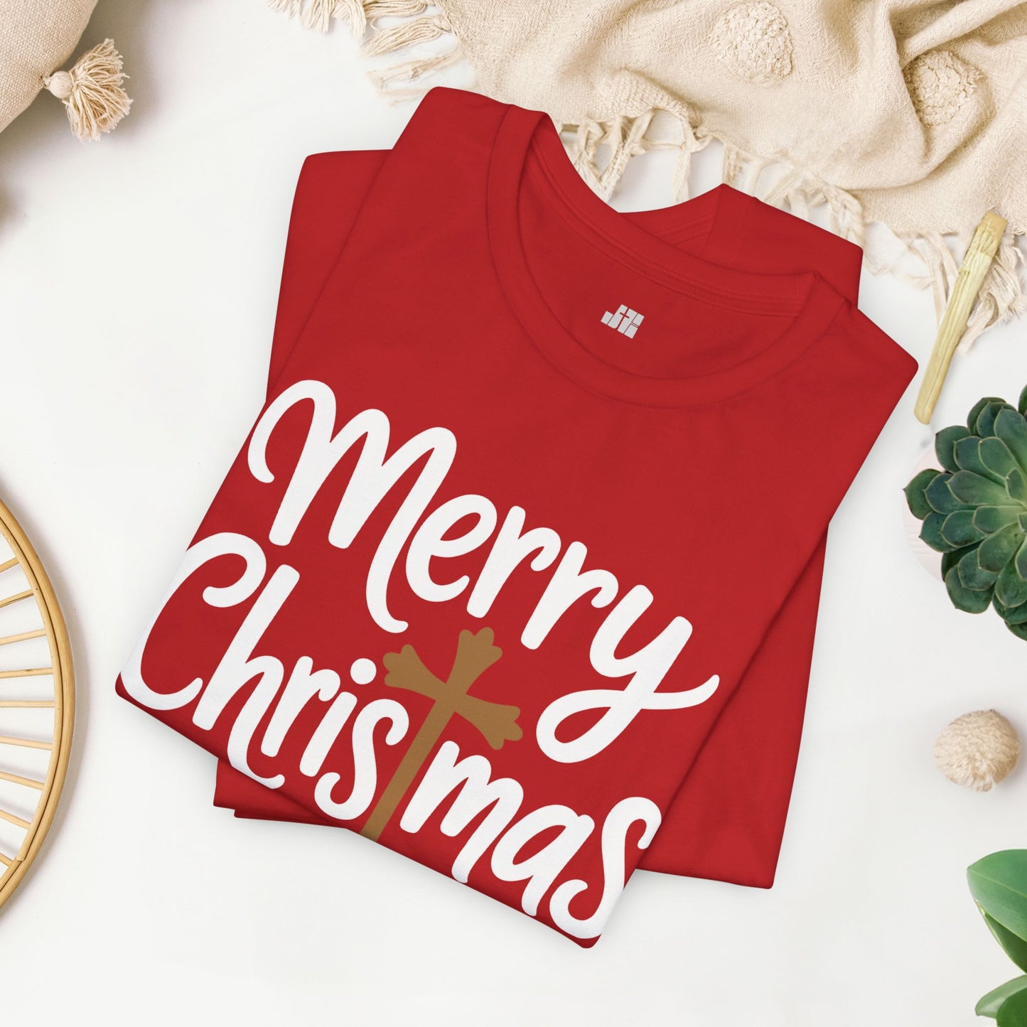 Merry Christmas Soft Cotton Tee - Christian Christmas Shirt