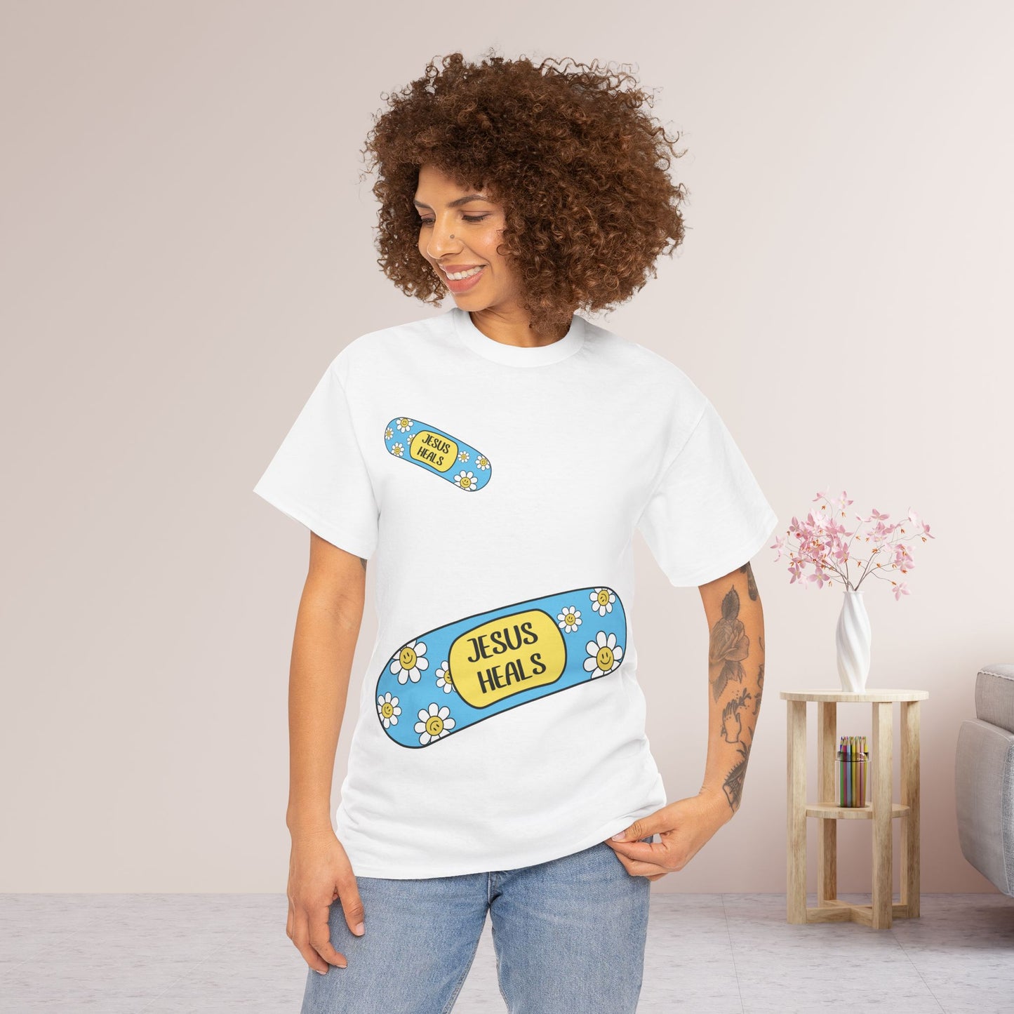 Jesus Heals Heavy Cotton Tee